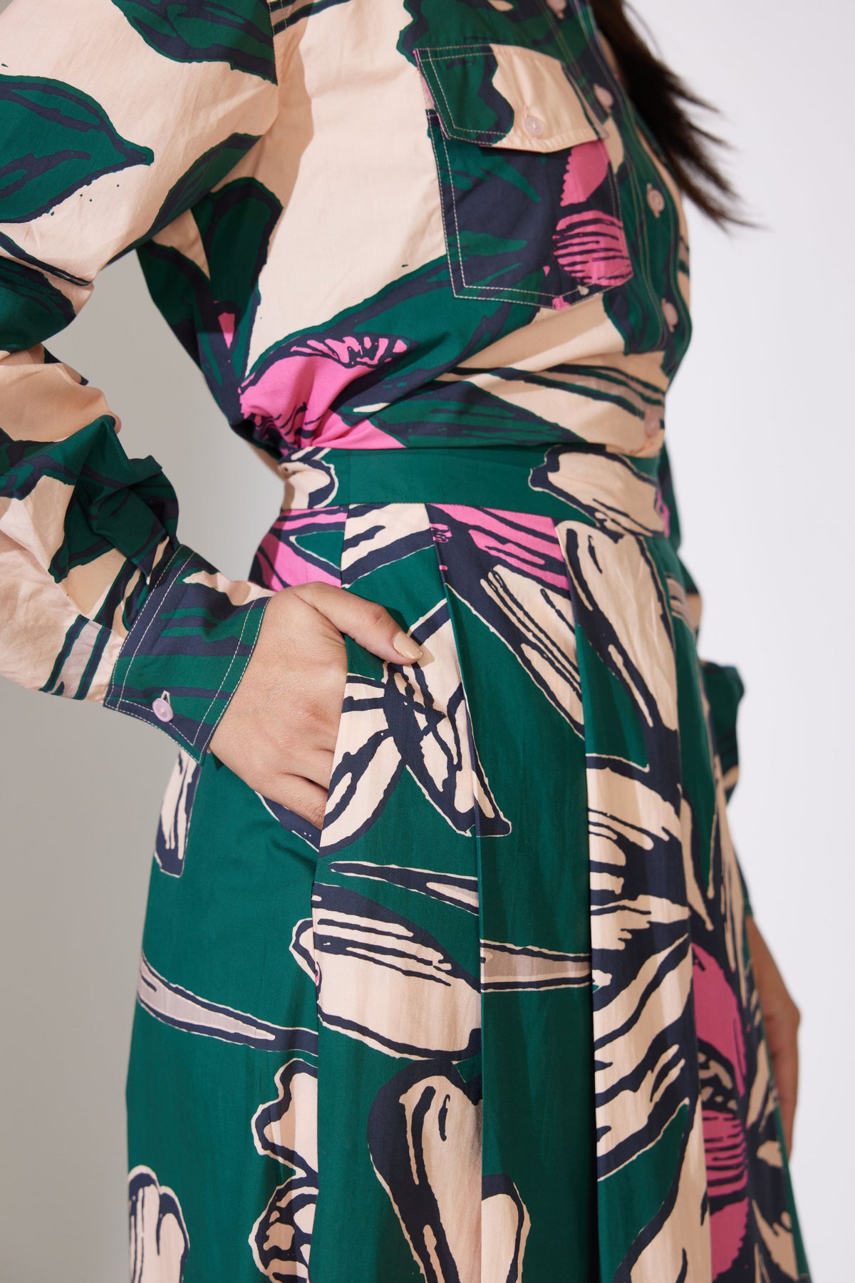 Green and Pink Floral Pants
