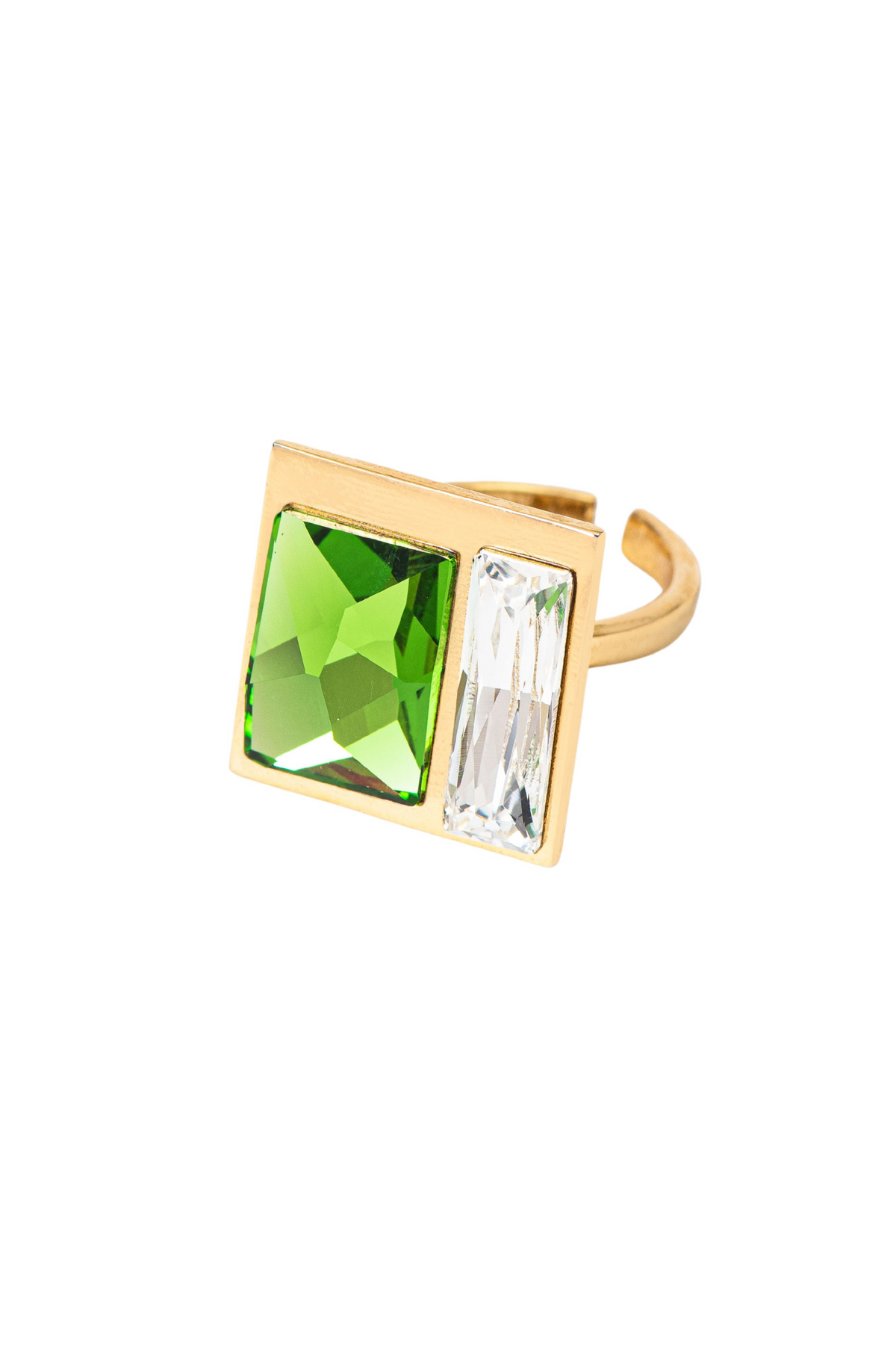 Fusion Crystal Ring - Fern &amp; White