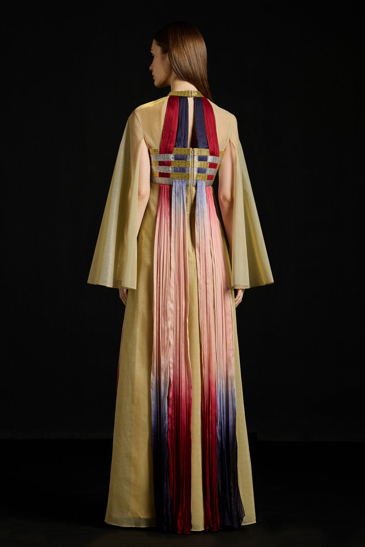Interwoven Gradient Tulle Kaftan Dress