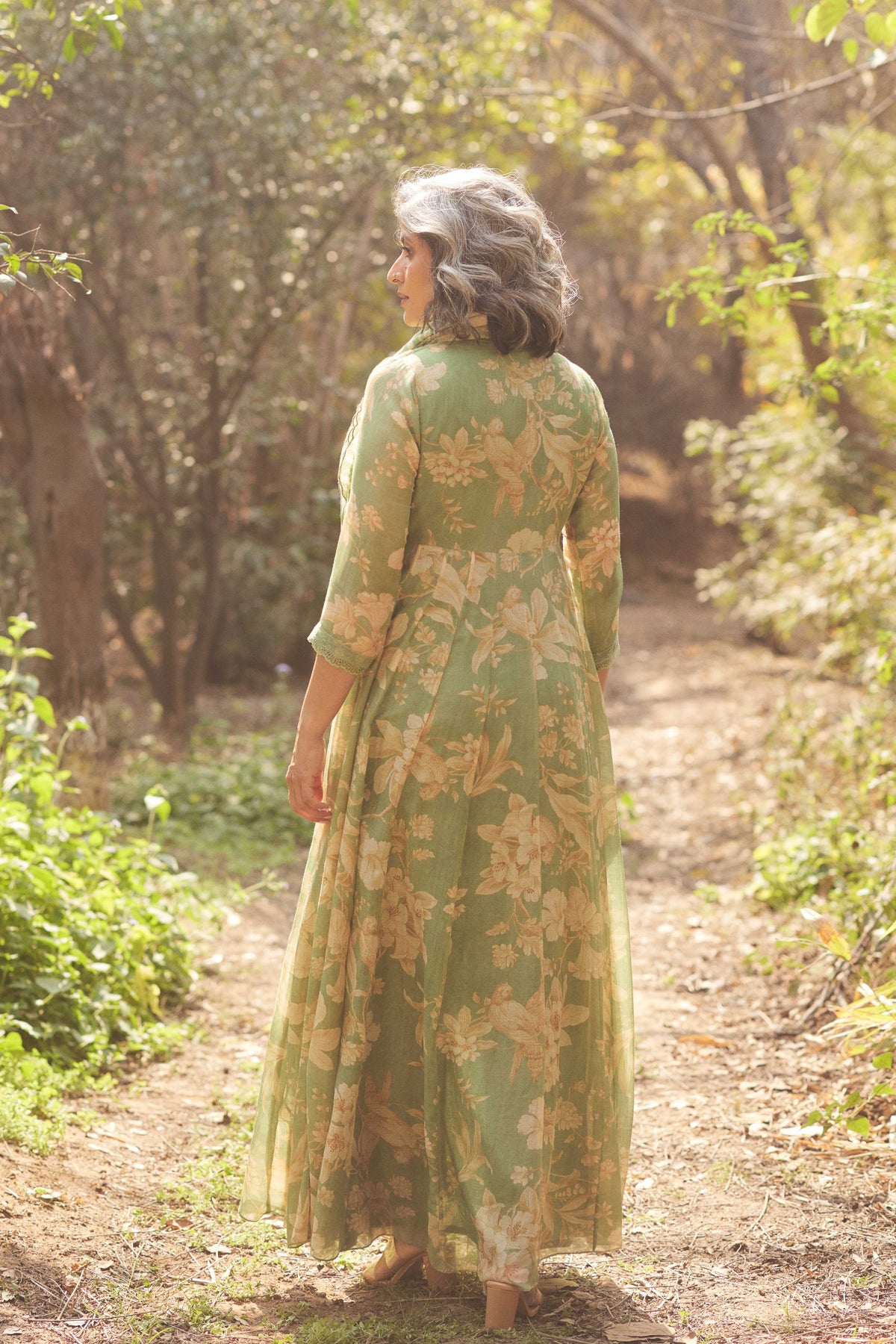 Forest Green Dress With Scarf