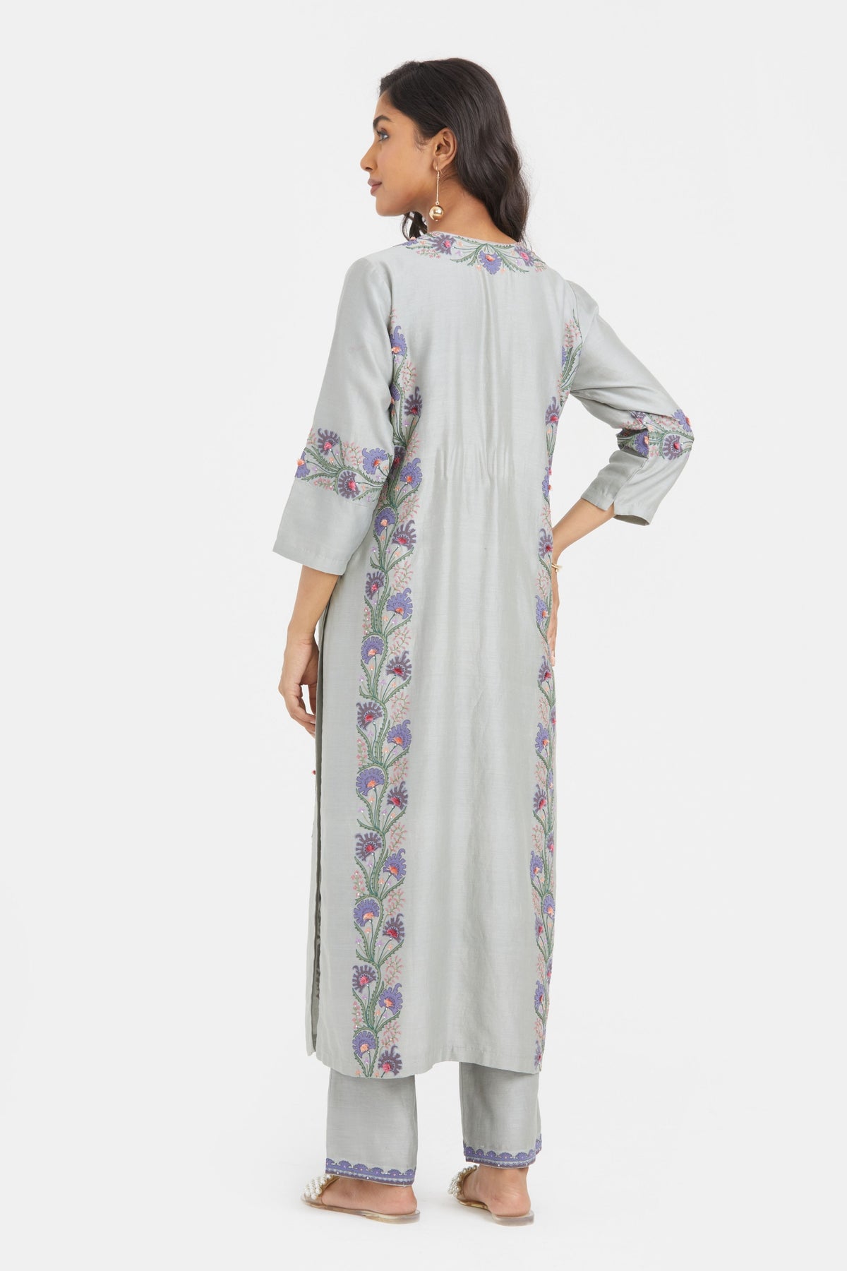 Bluish Grey Kurta Set