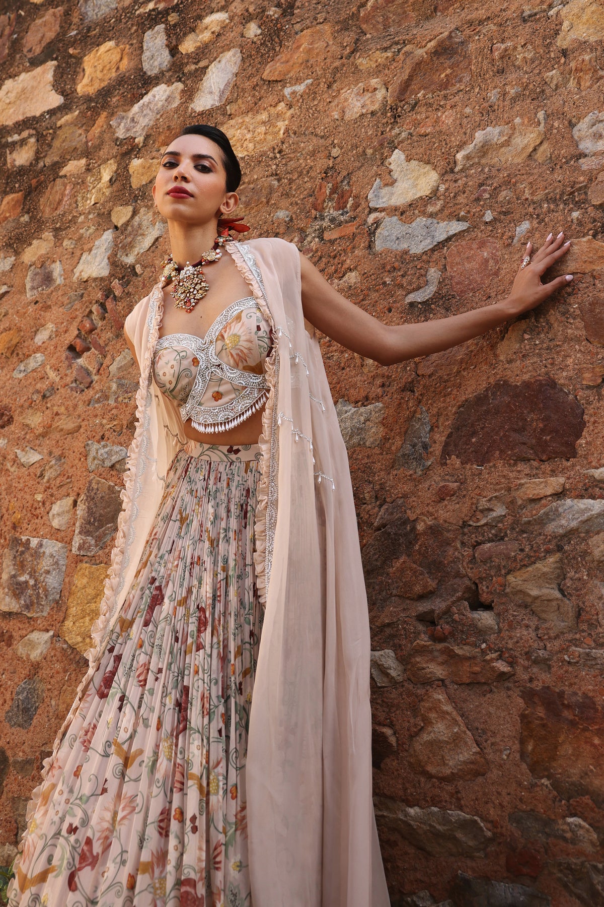 Kaira Cape and Skirt Set