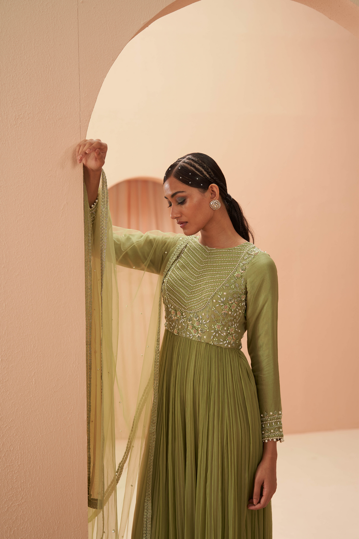 Jade Anarkali Set