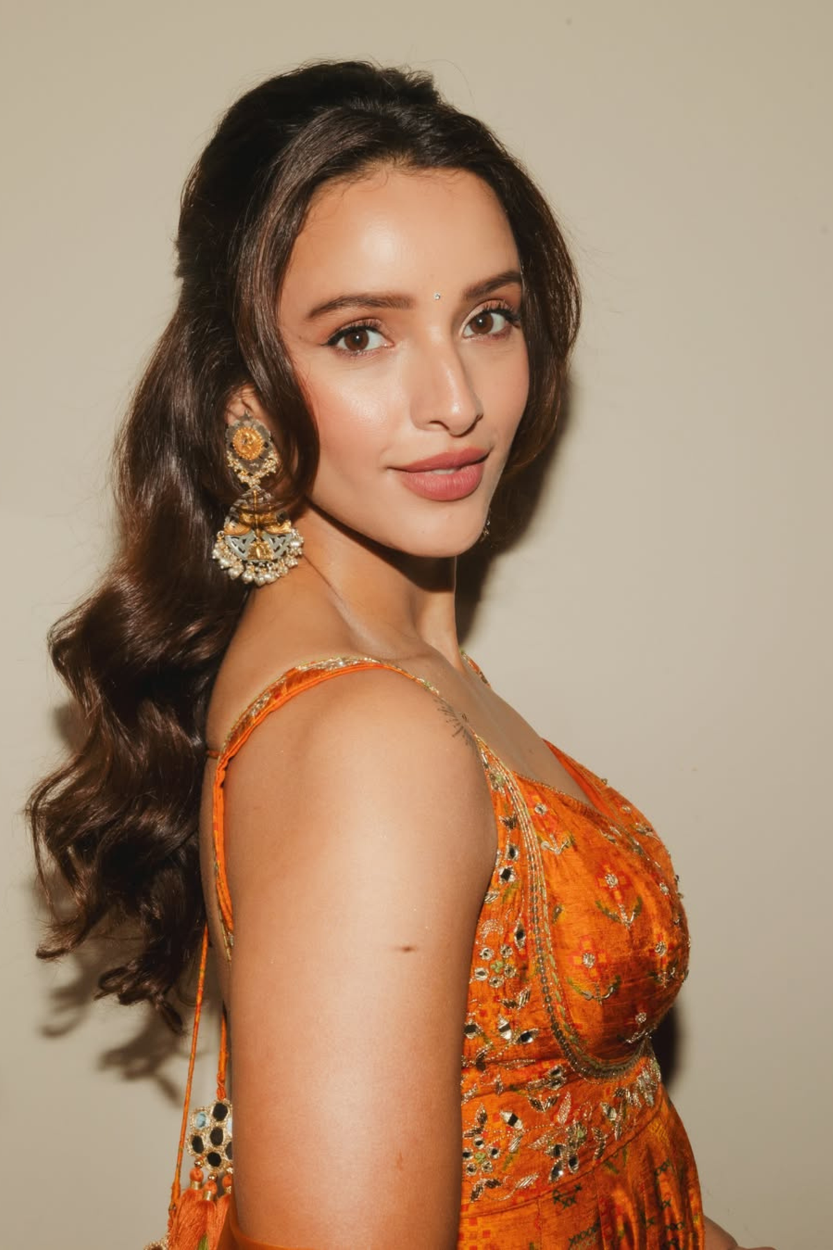 Burnt Orange Anarkali Set