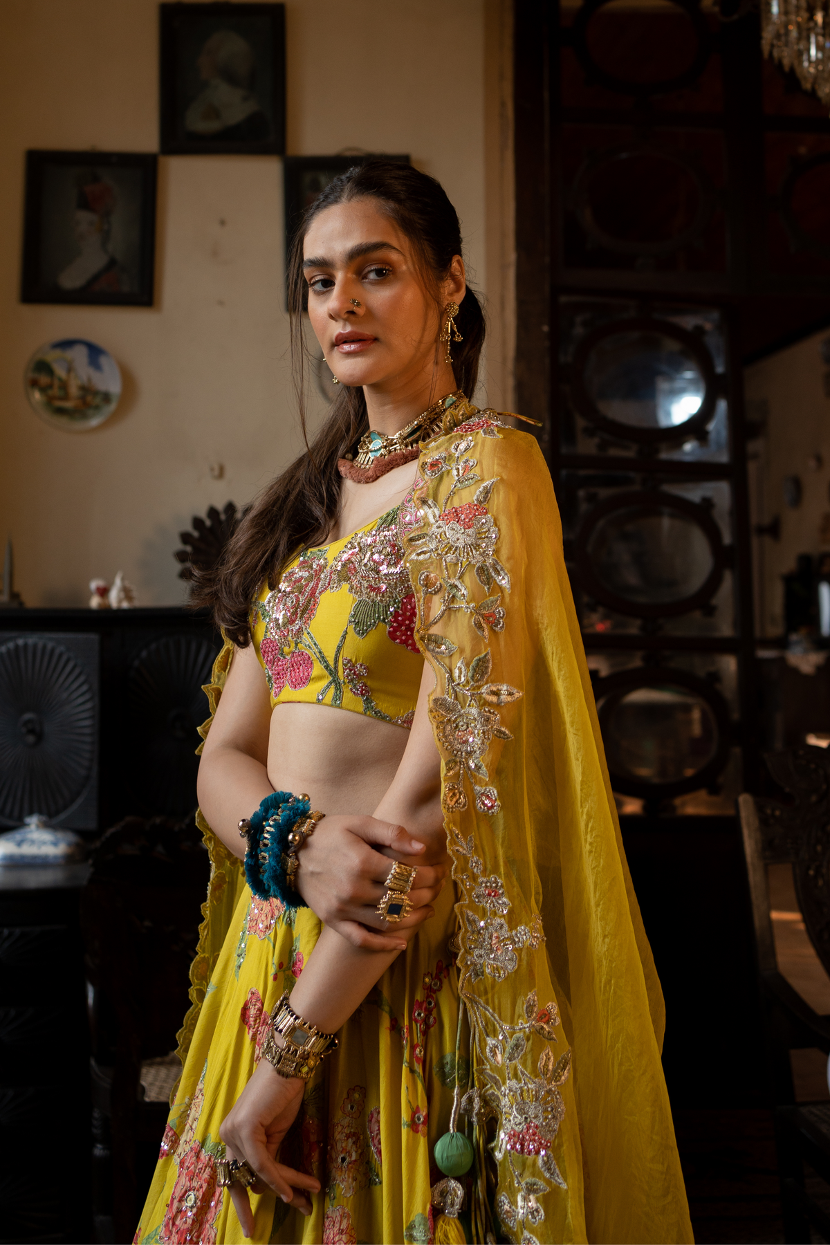 Refreshing Multi Floral Lehenga Set