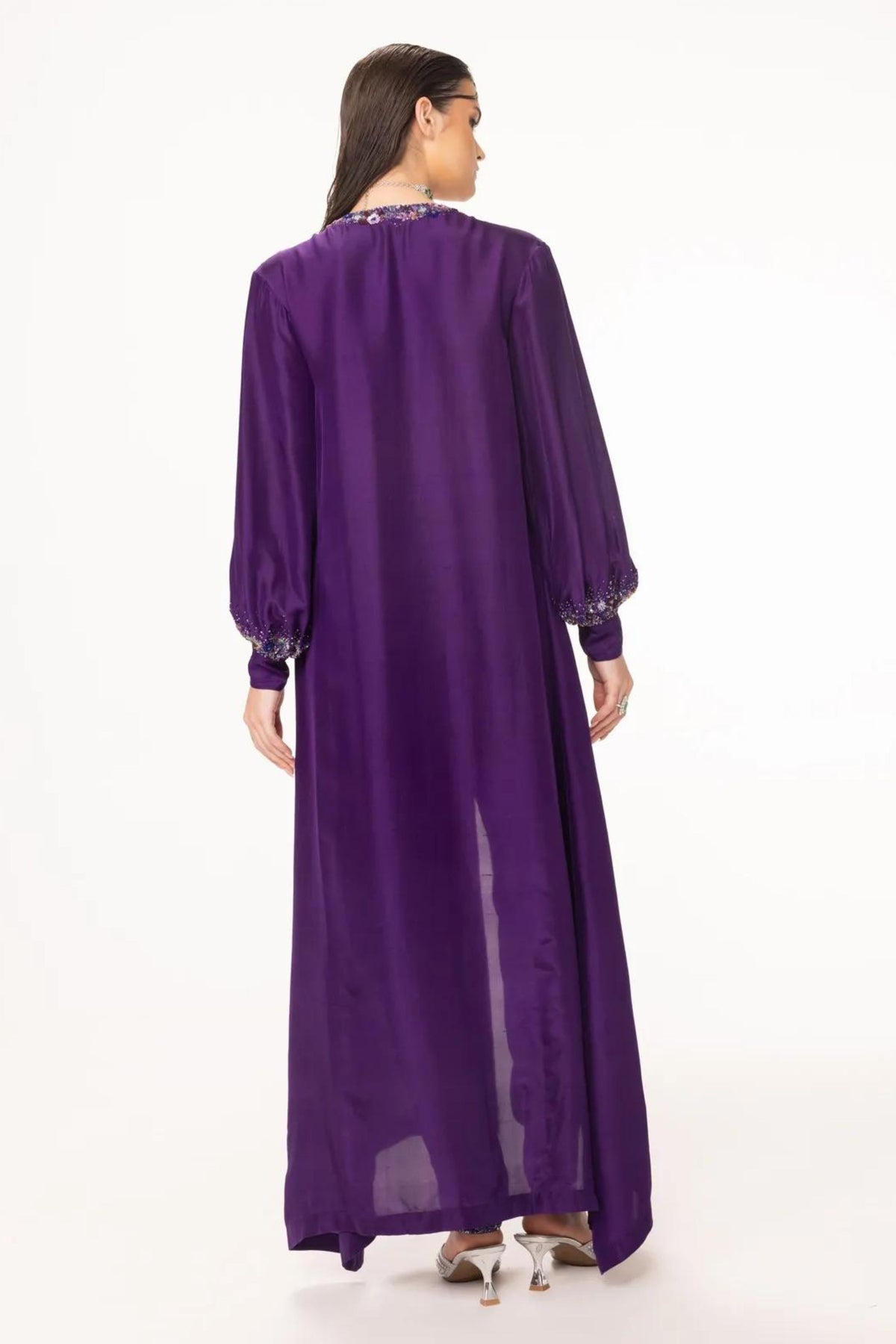 Purple Long Bell Sleeves Dress