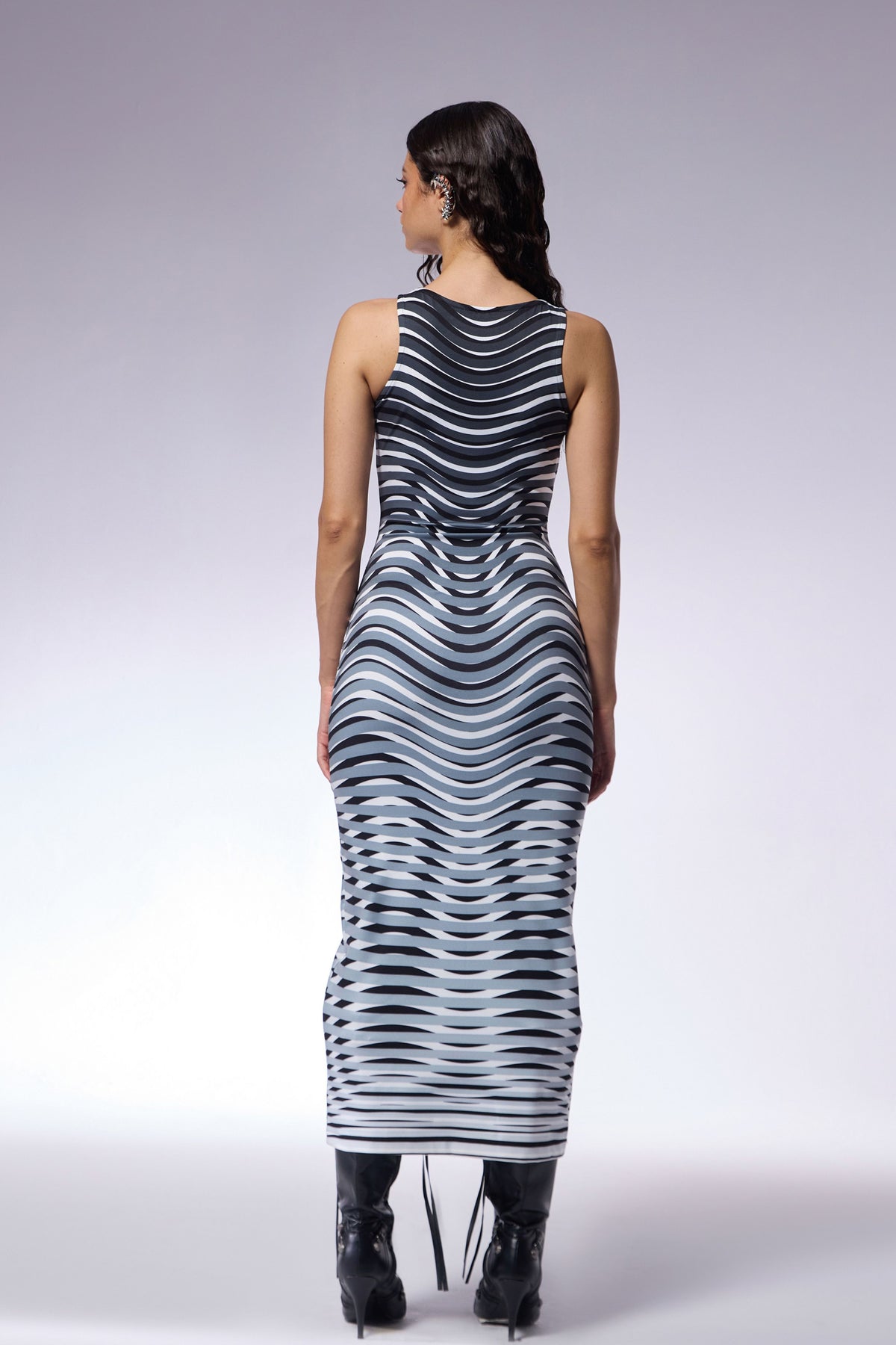 Optic grey Trompe l’Oeil Dress