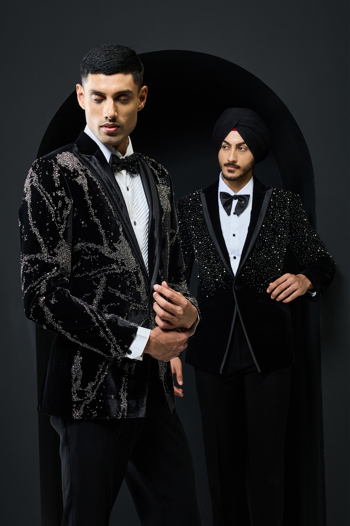Embroidered Tuxedo Set