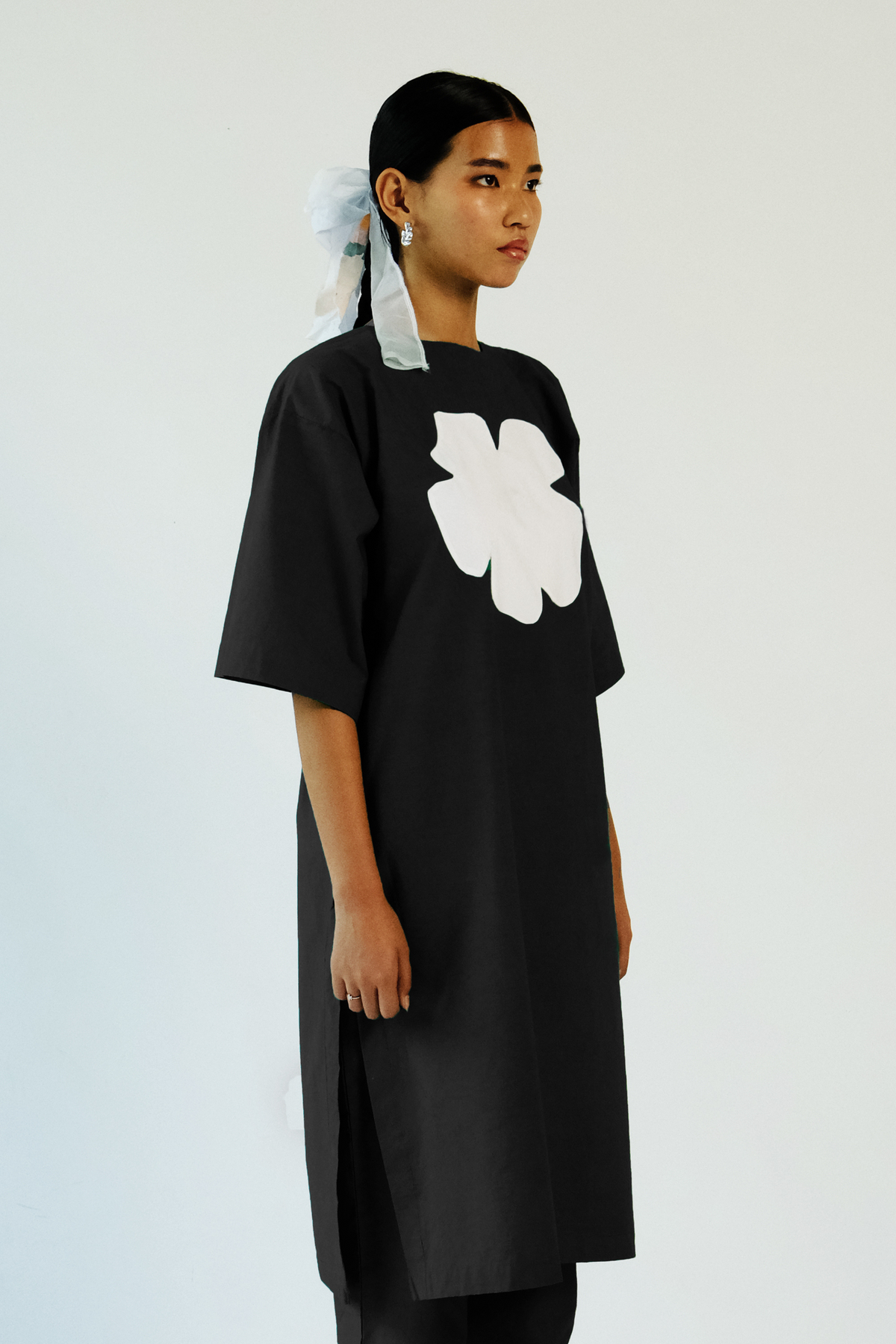 Black Applique Tunic Set
