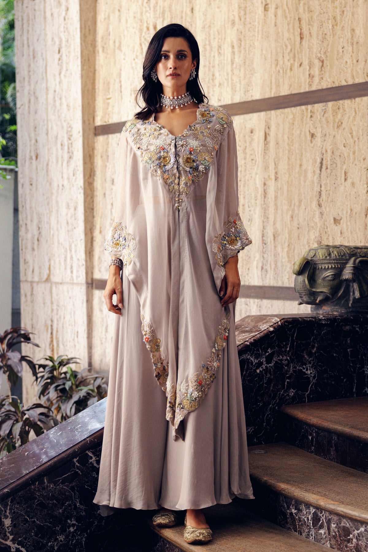 Grey Kaftan Set
