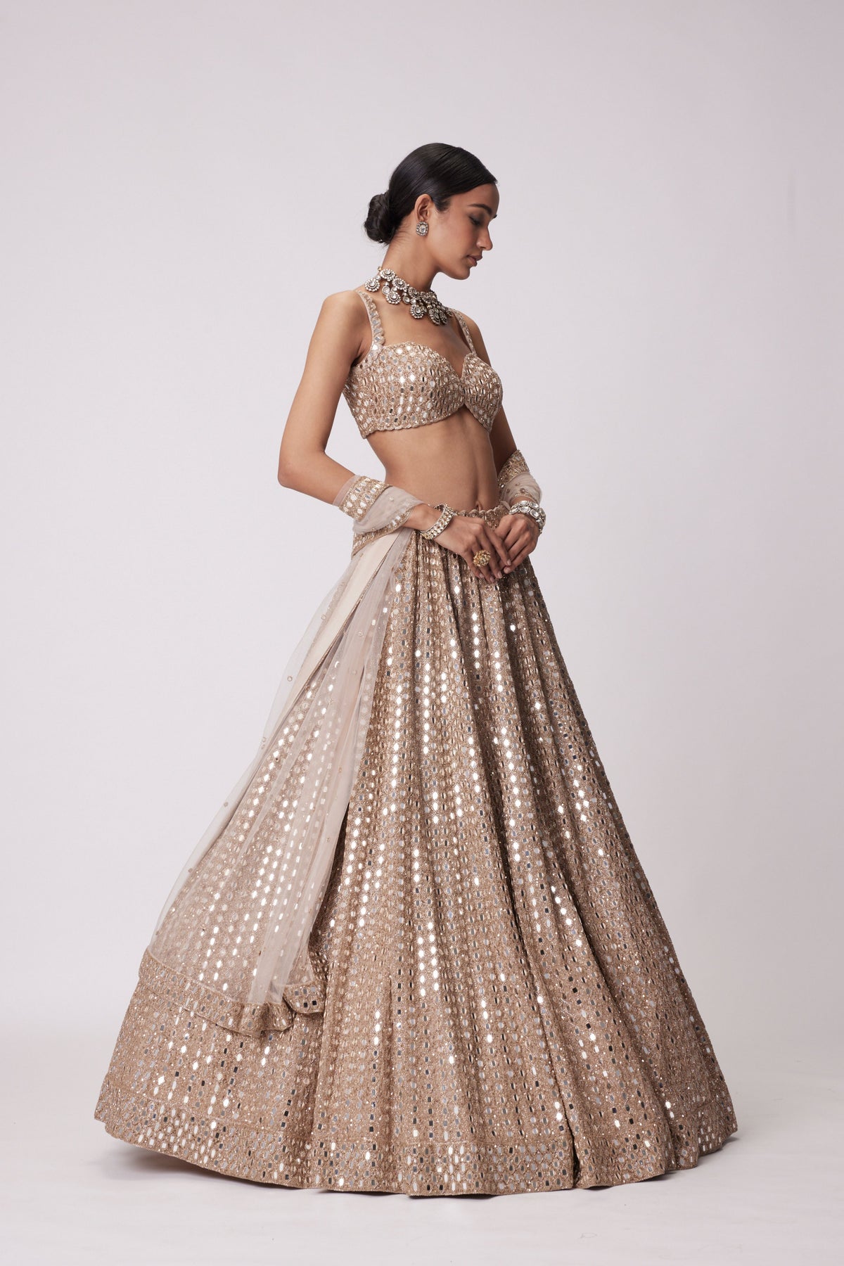 Light Beige Lehenga Set