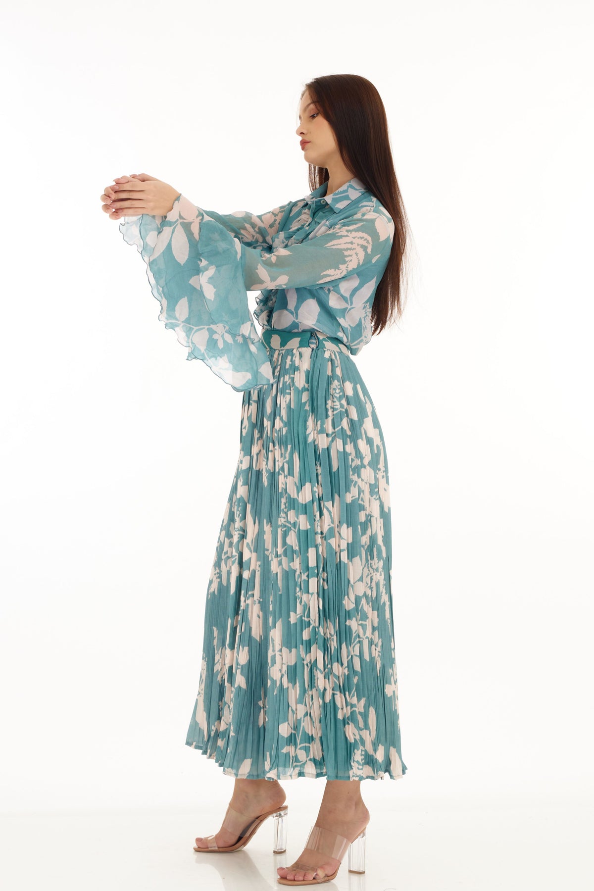 Blue and White Floral Dress