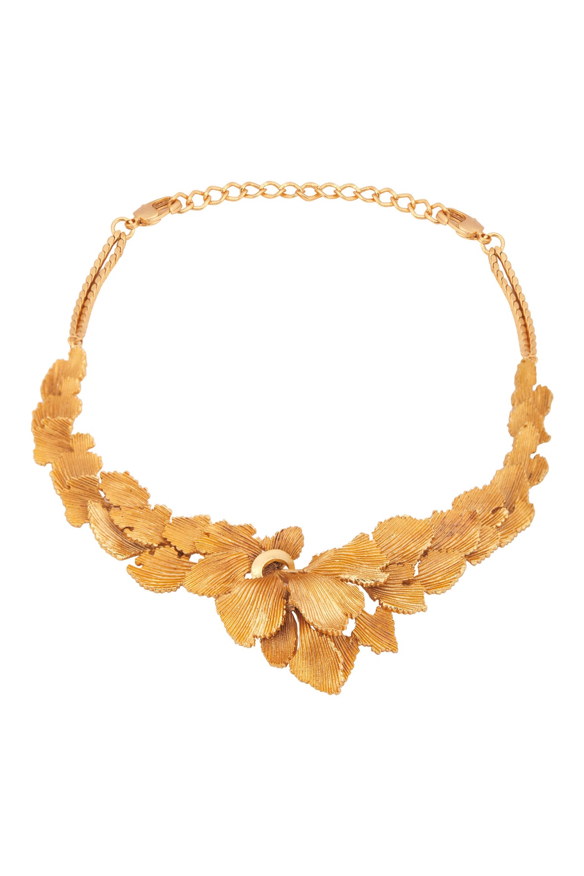 Matte gold floresco necklace