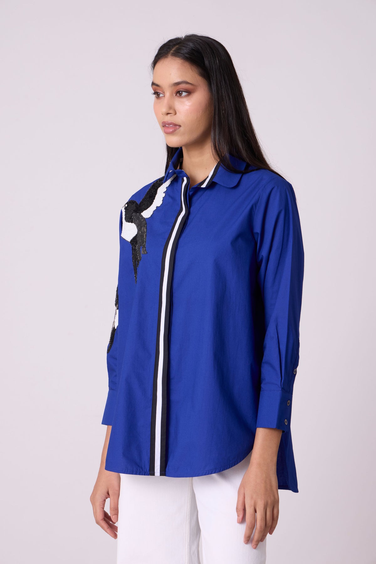 Ashton Applique Cosmic Blue Shirt