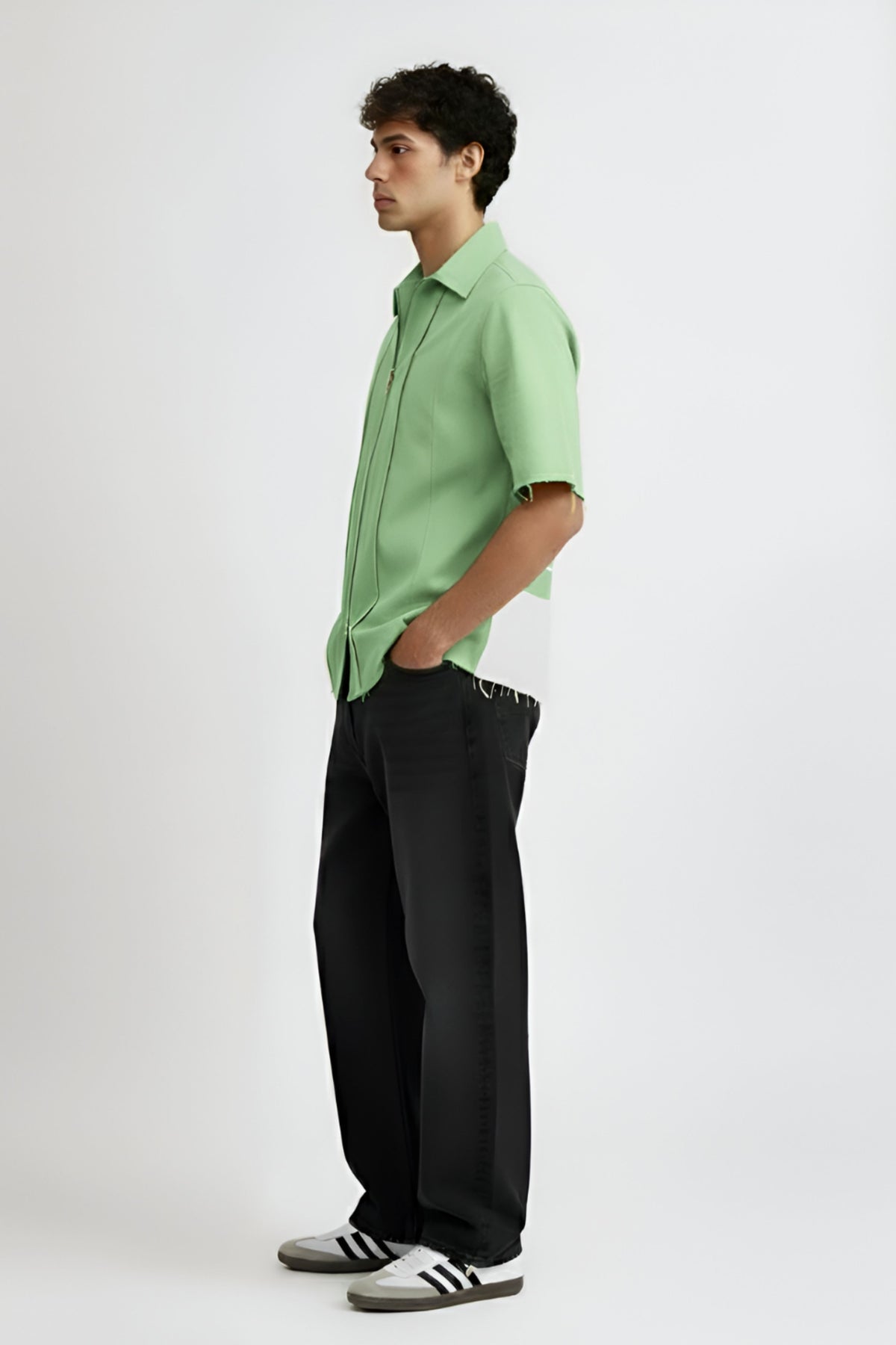 Asparagus Pintuck Shirt