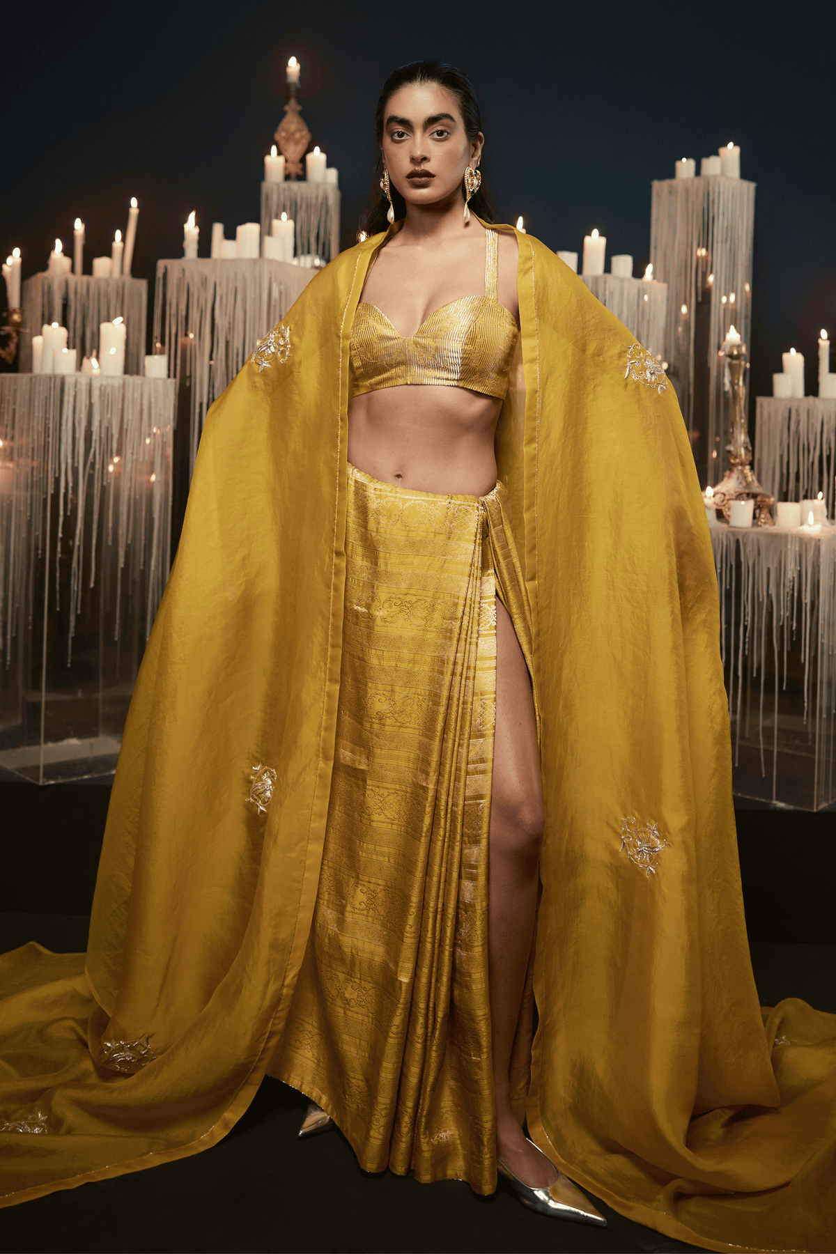 I Do Saree in Mustard