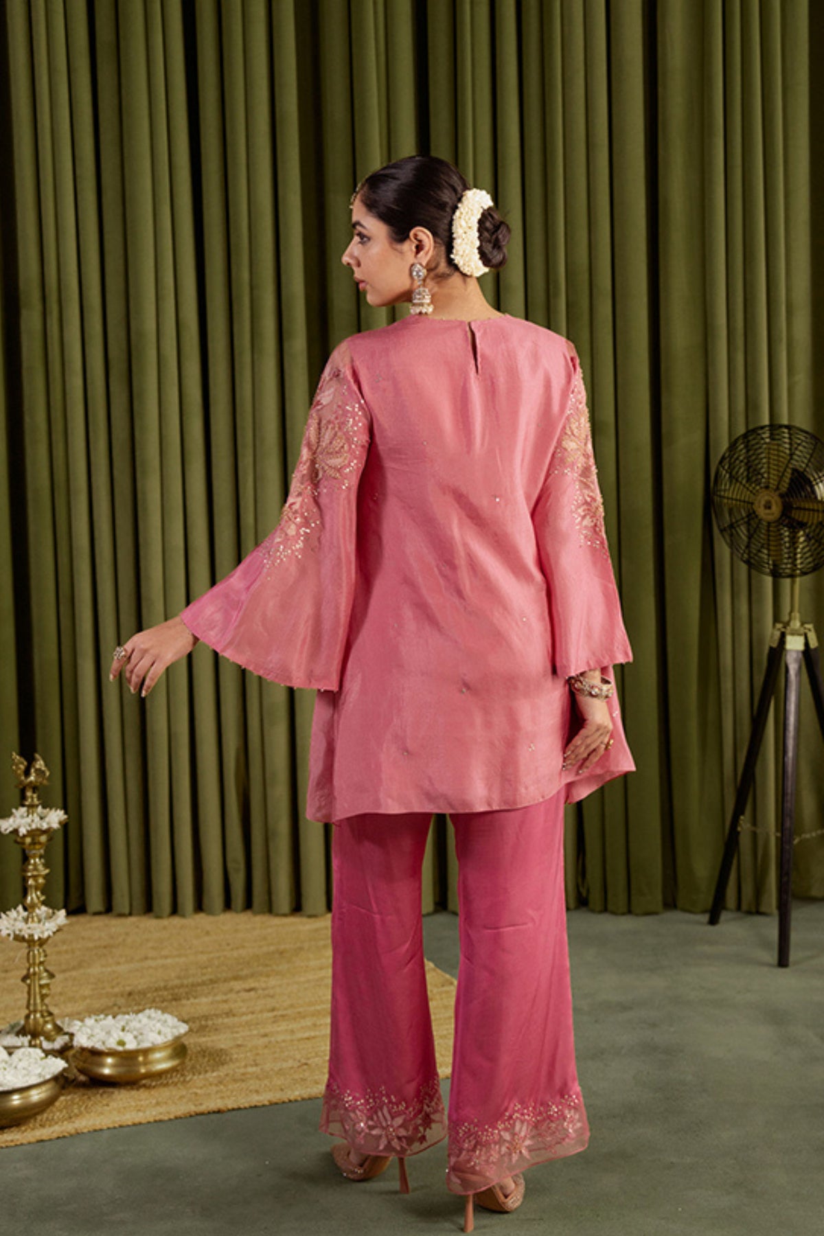 Rose Pink Embroidered Kurta