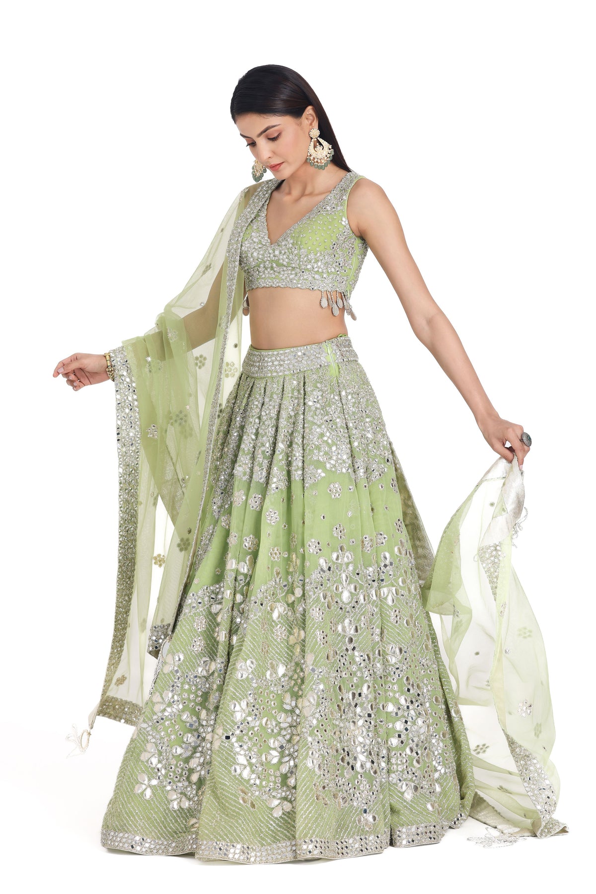 Neon Green Lehenga Set