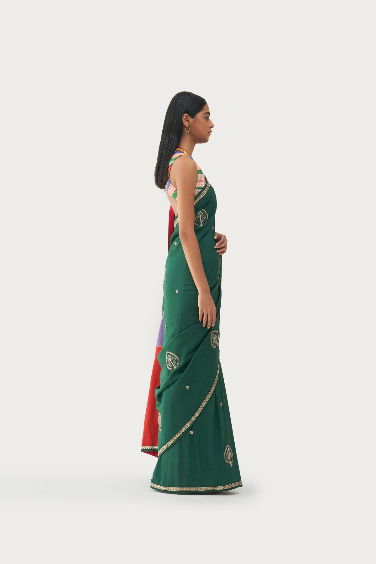 Amara olive saree