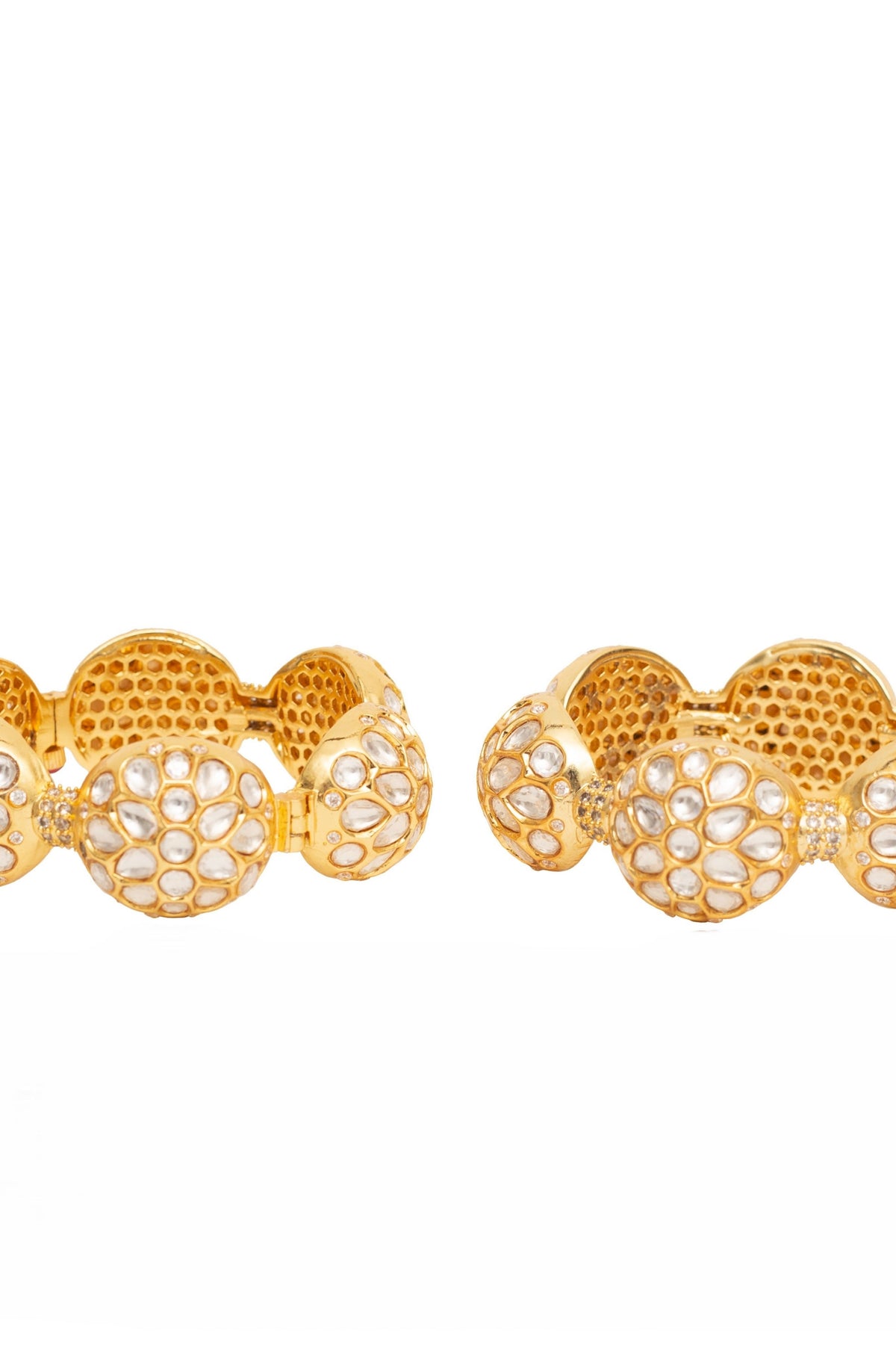 Gold Plated Kundan Polki Bangles