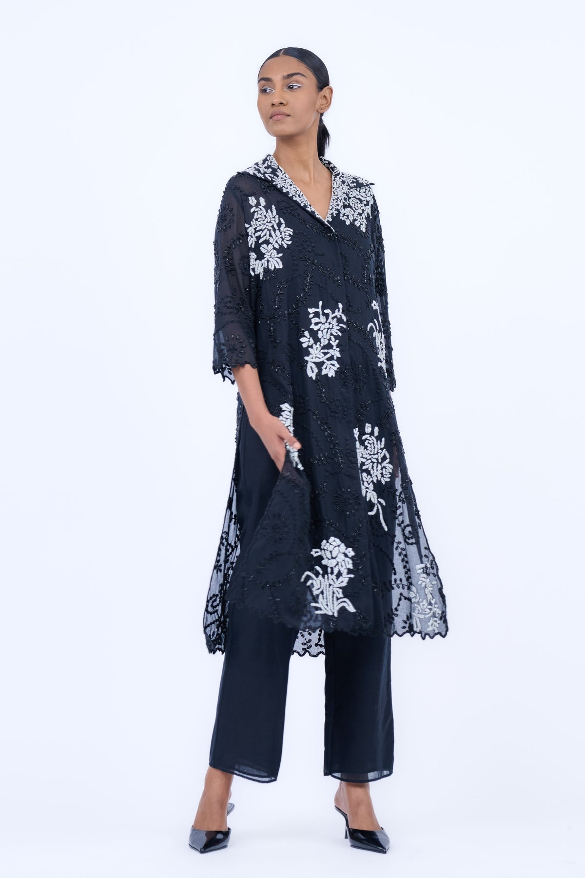 Black Handloom Cotton Shirt