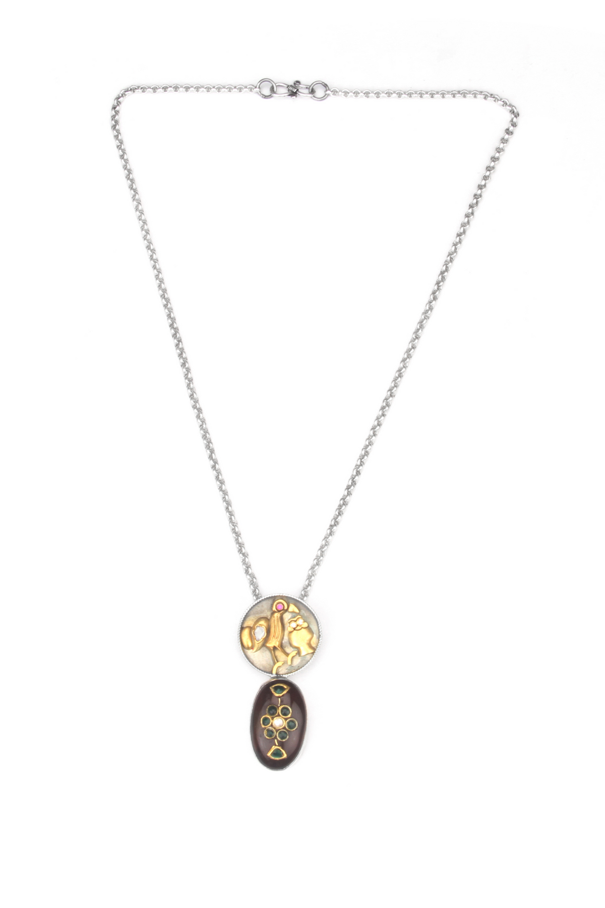 Silver Bertine Pendant