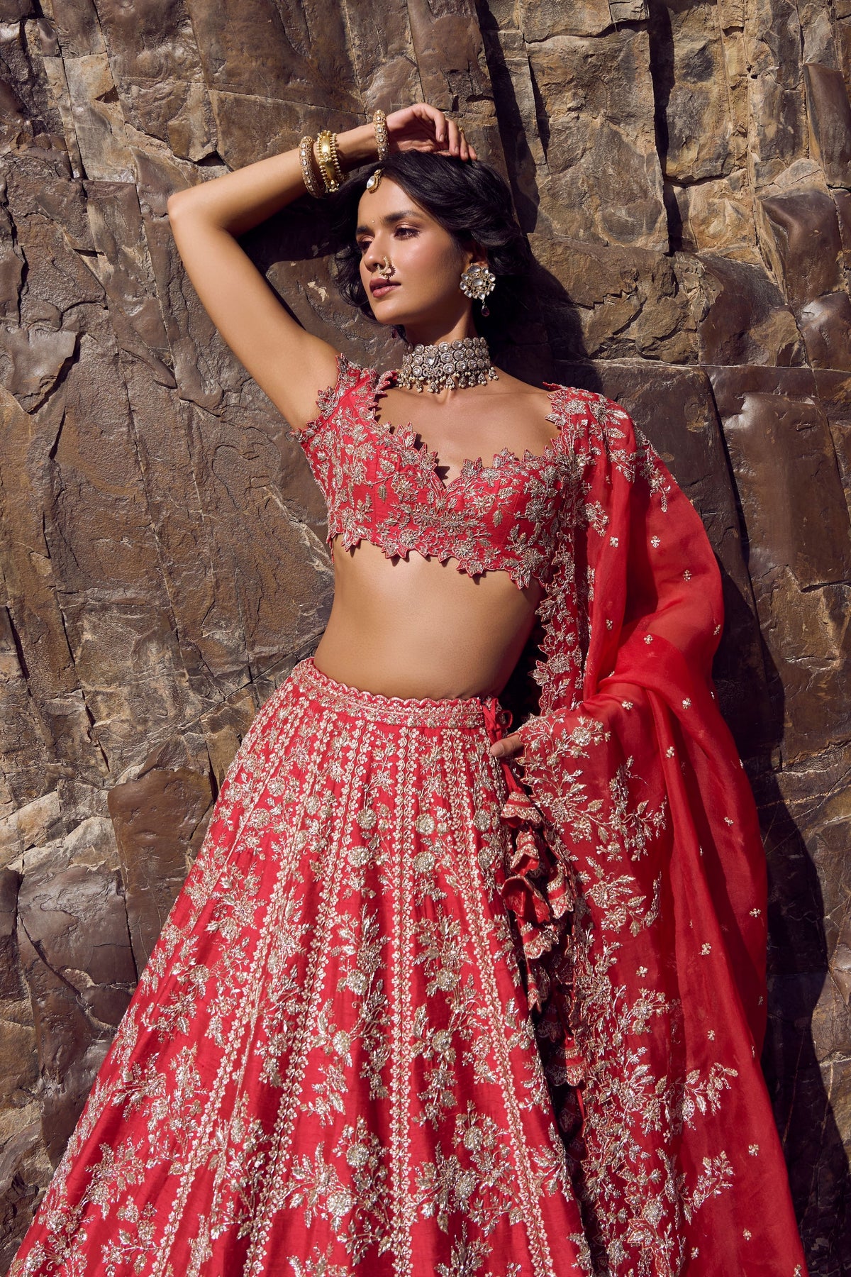 Bhavani Red Lehenga Set