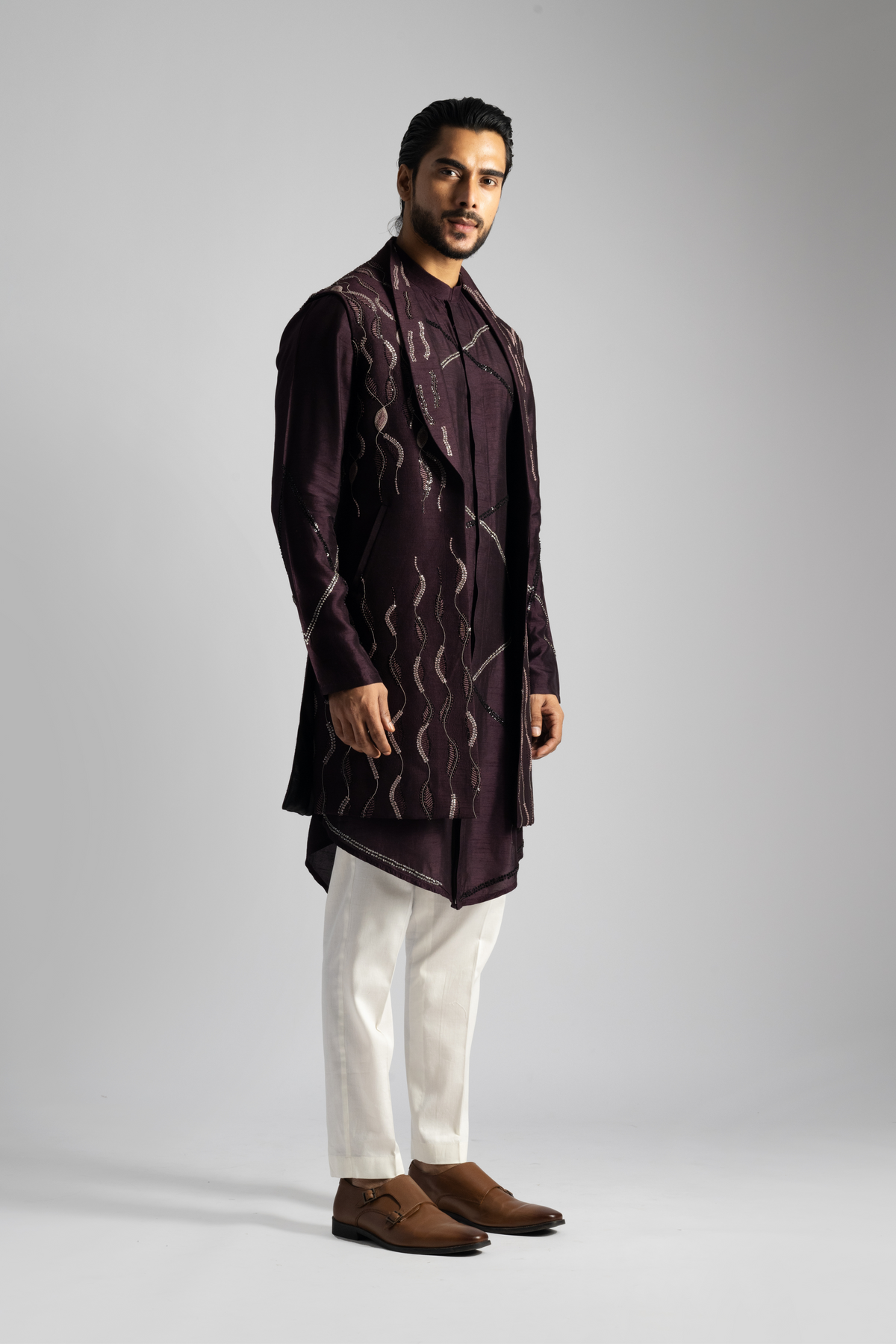 Plum Coloured Kurta Set