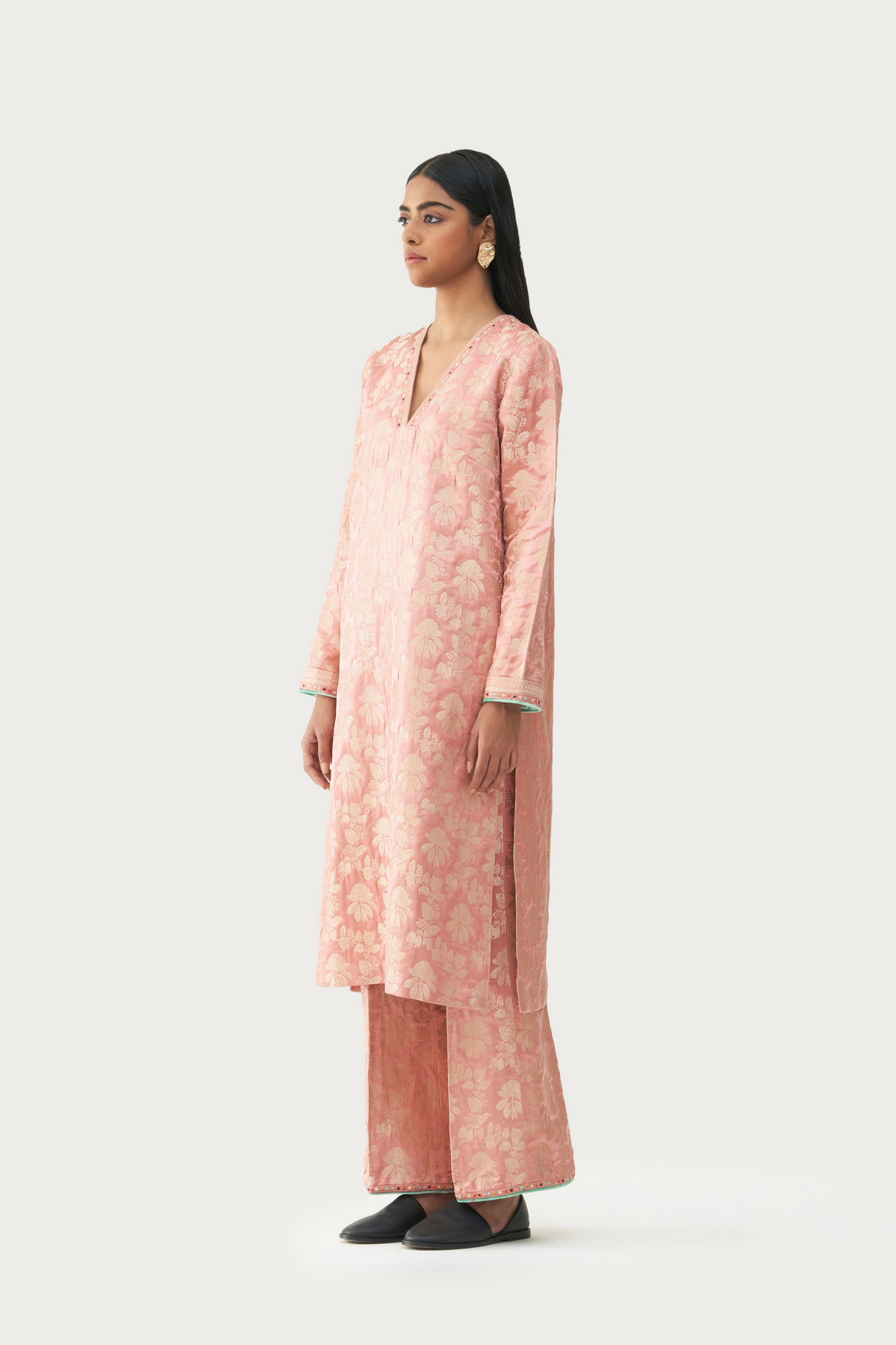 Pale pink  kurta pant set