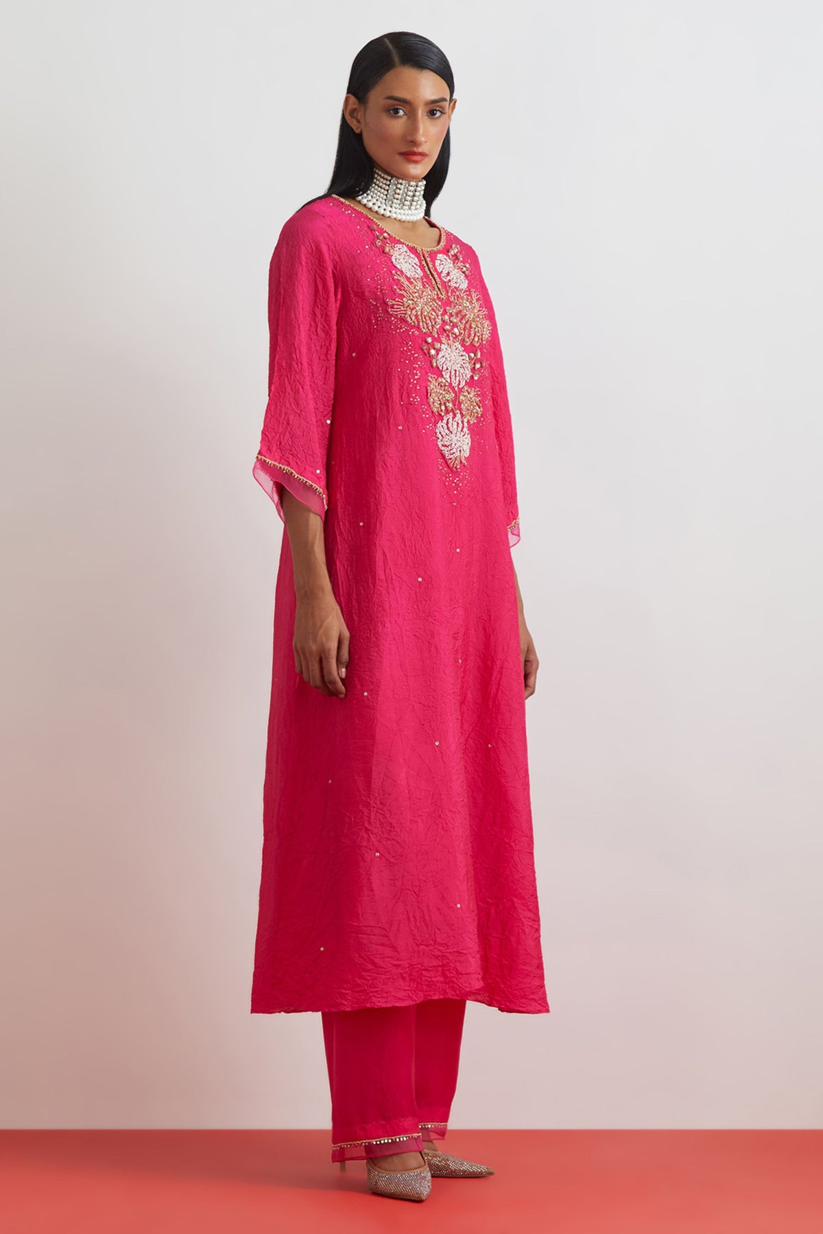 Hot Pink Luxe Kurta Set