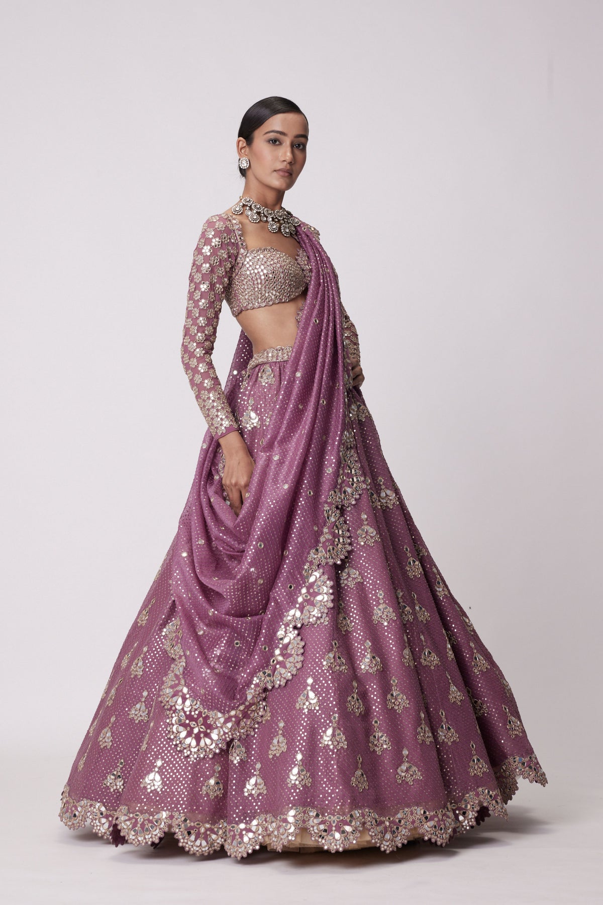 Mud Mauve Lehenga Set