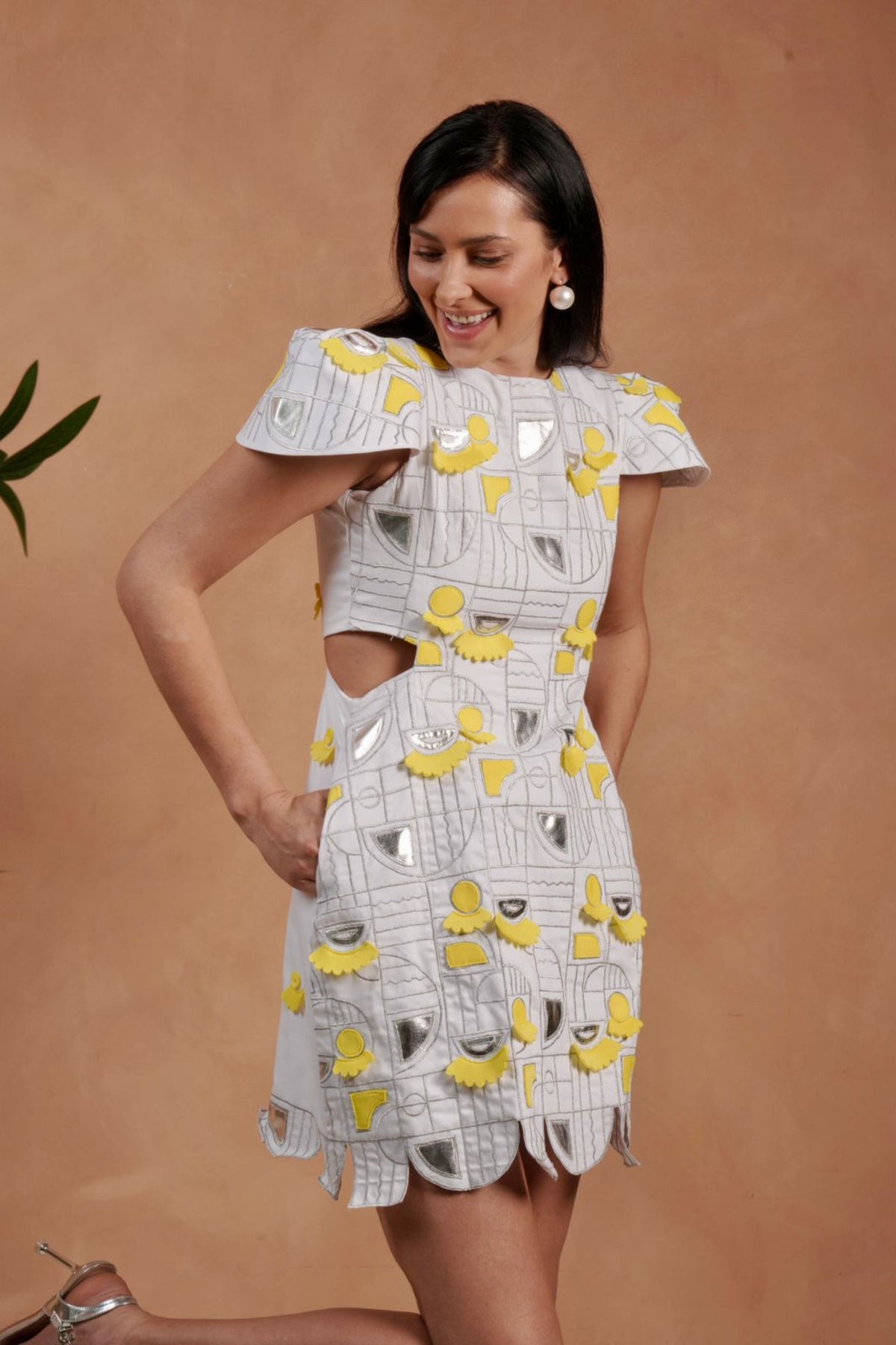 Mettalic Applique Dress