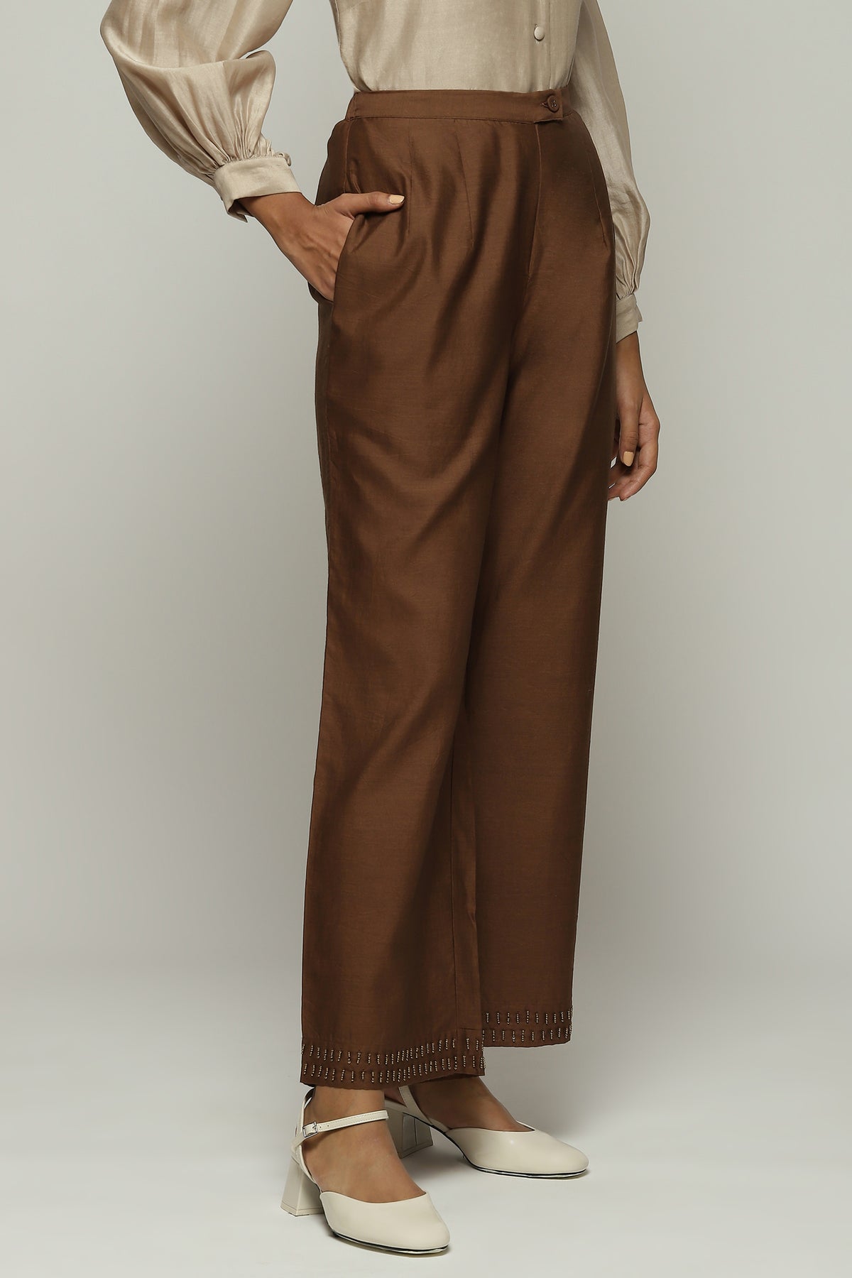 Beads Dash Chocolate Trouser