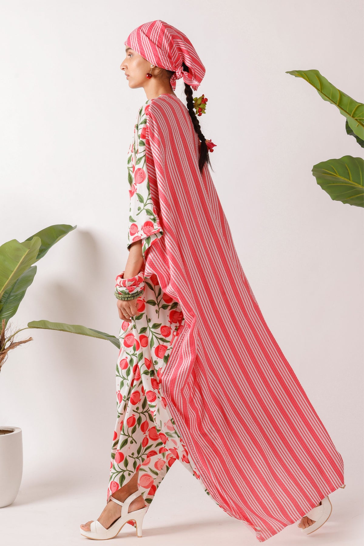 Pink Pomegranate Print Kaftan
