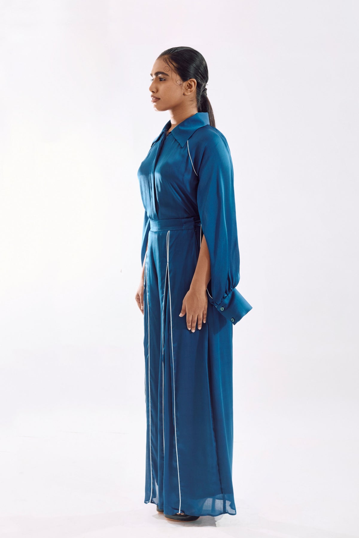 Blue Panneled Co-ord Set