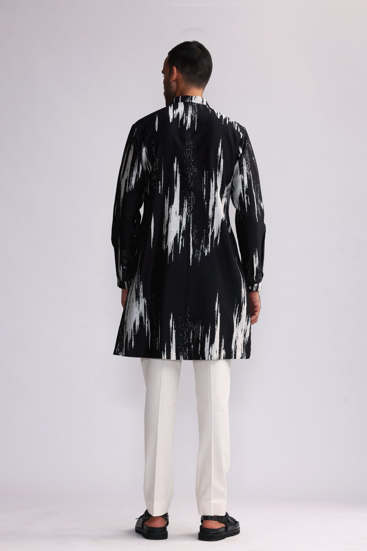 Ikat Shadow Black Kurta