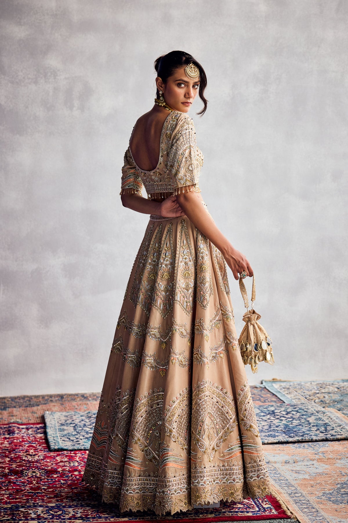 Beige Lehenga Set