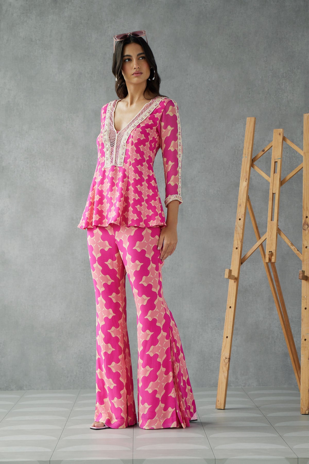 Knockout Pink Printed Kurta Set