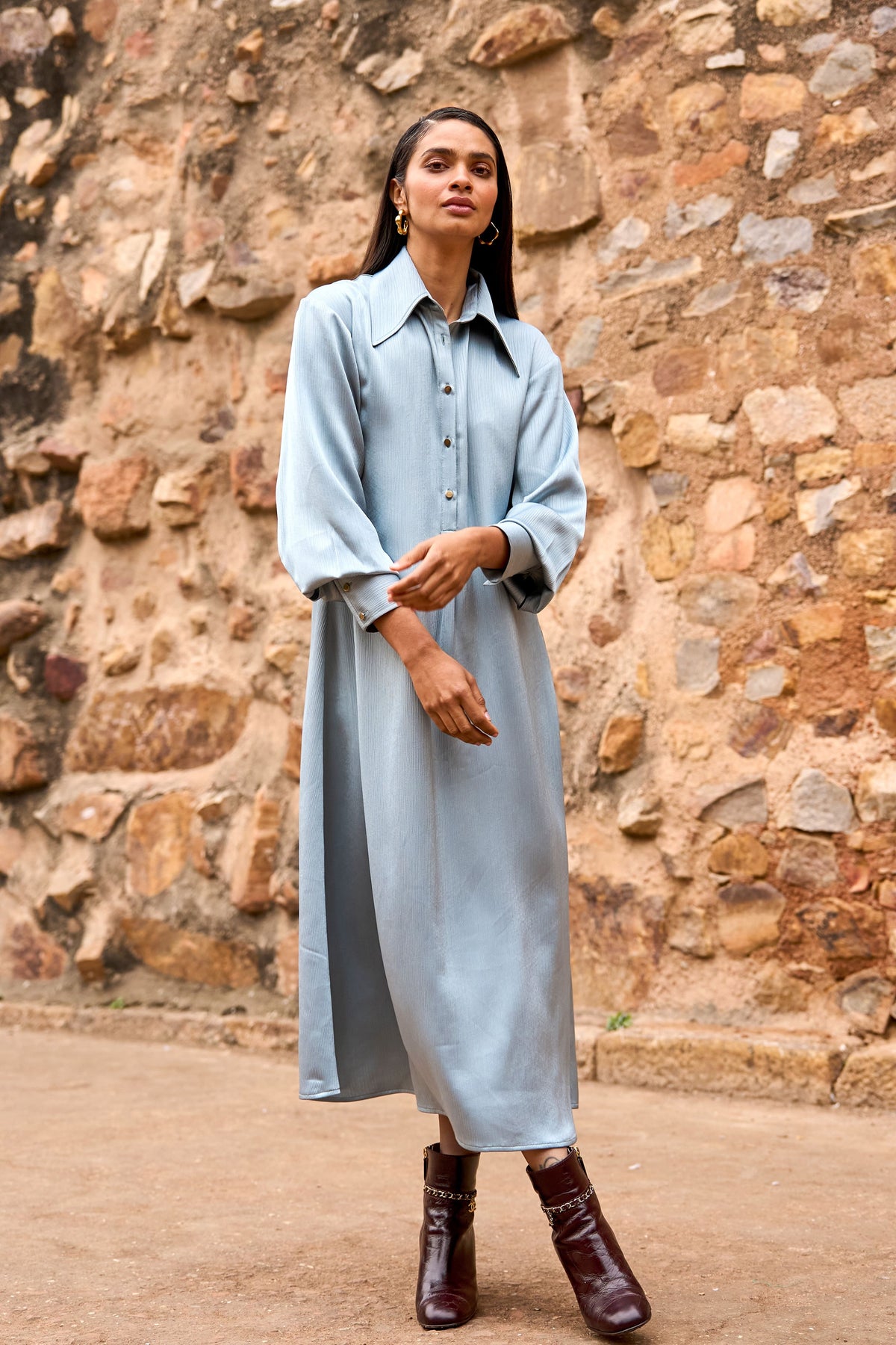 Full Sleeves Shirt Dress