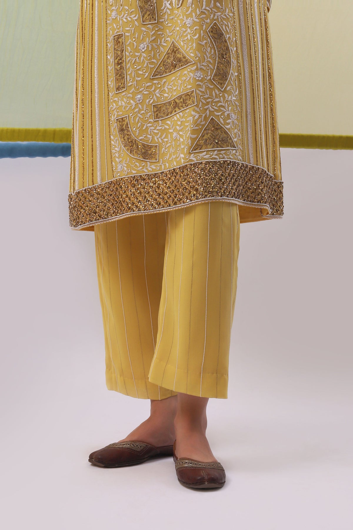 Yellow Nuha Long Kurta Set
