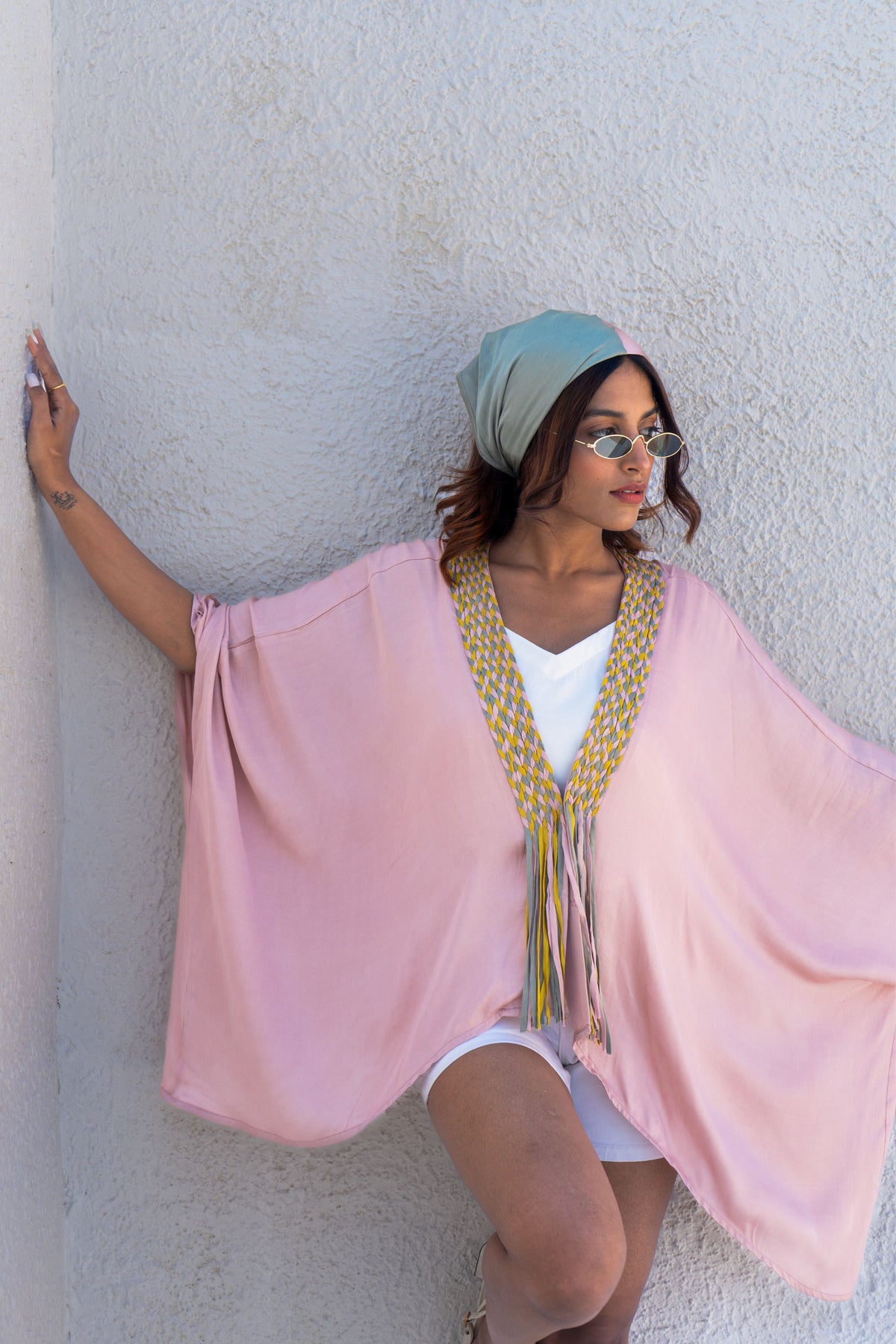 Pink Braided Short Cape