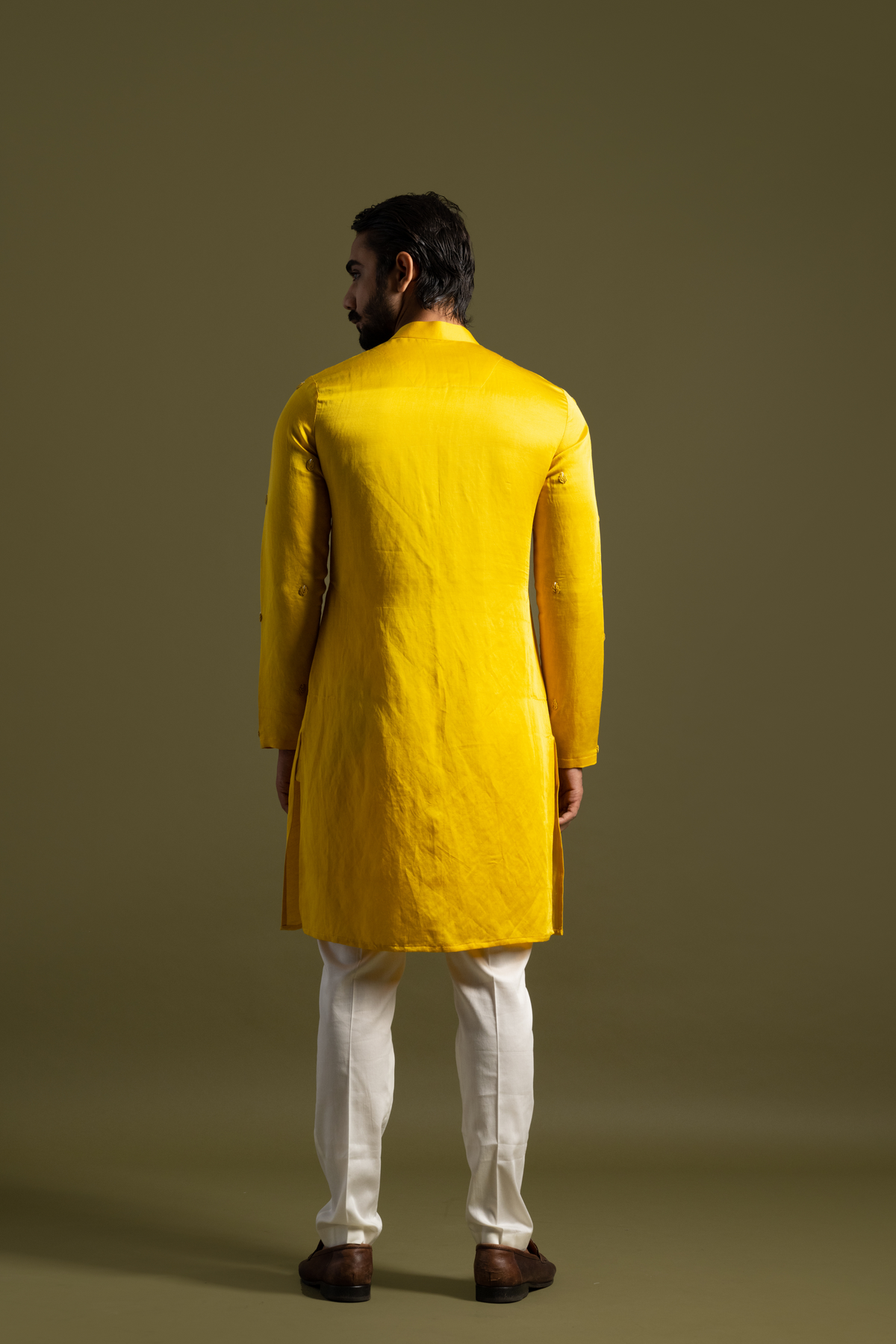 Yellow Linen Kurta Set