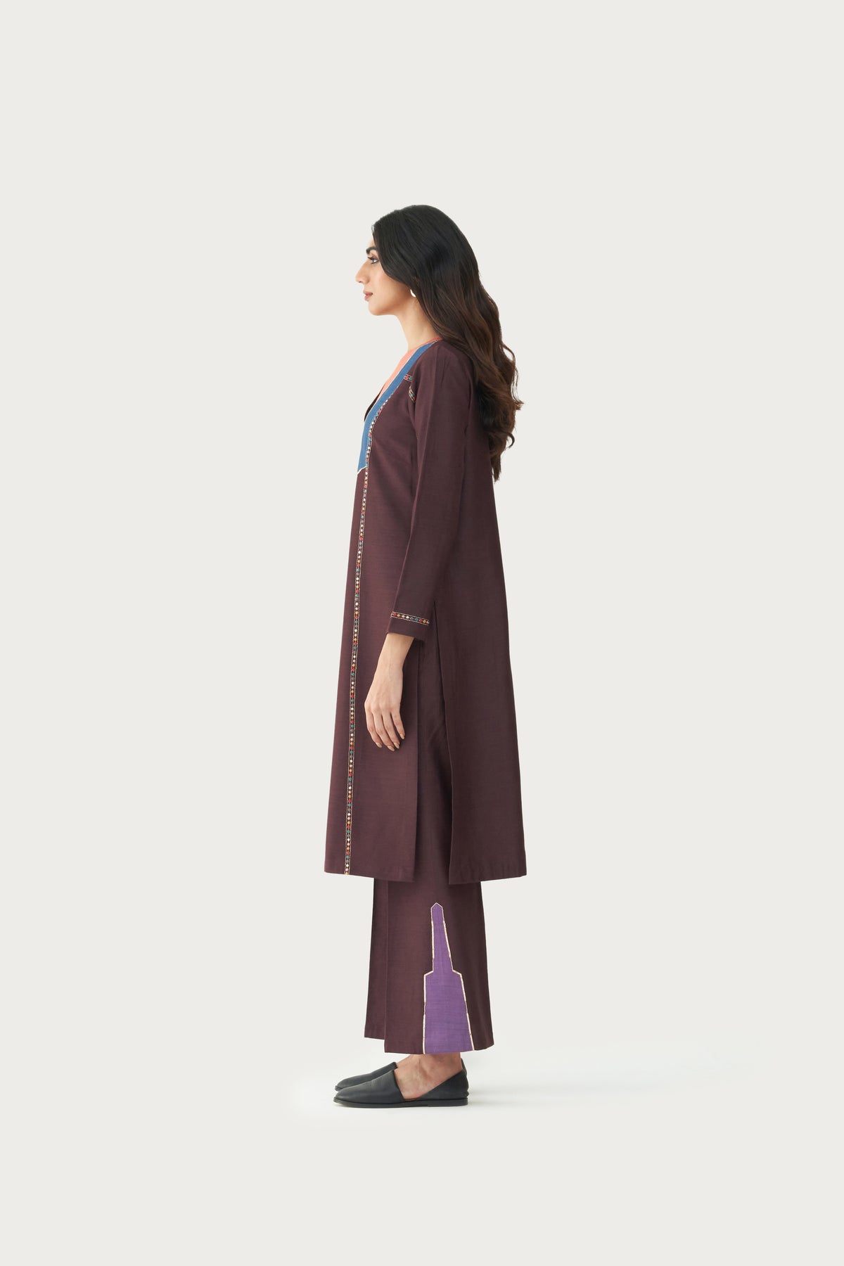 Amara mud brown kurta pant set