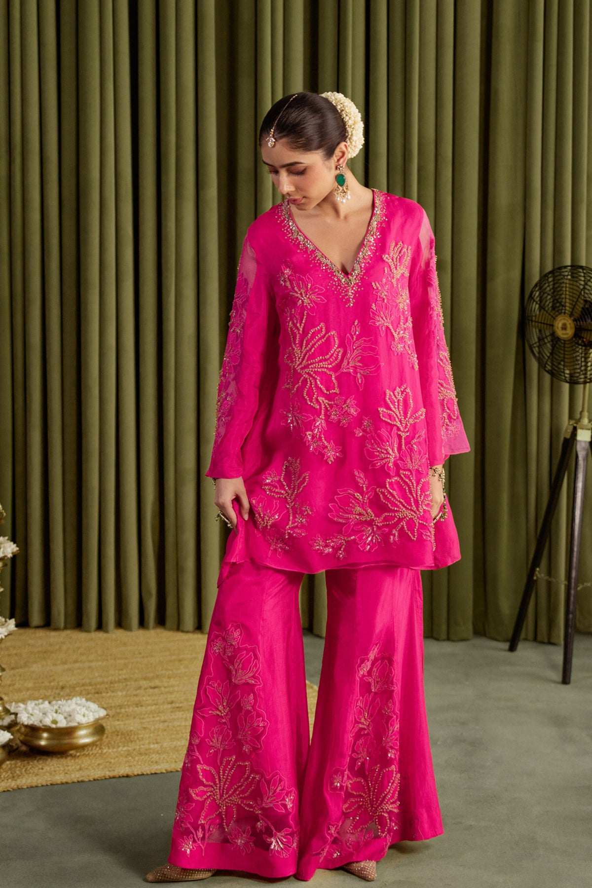 Hot Pink Sharara Set