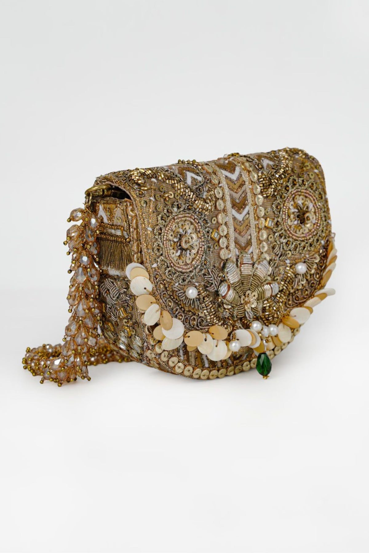 Rangrez Mini Vintage Gold Clutch