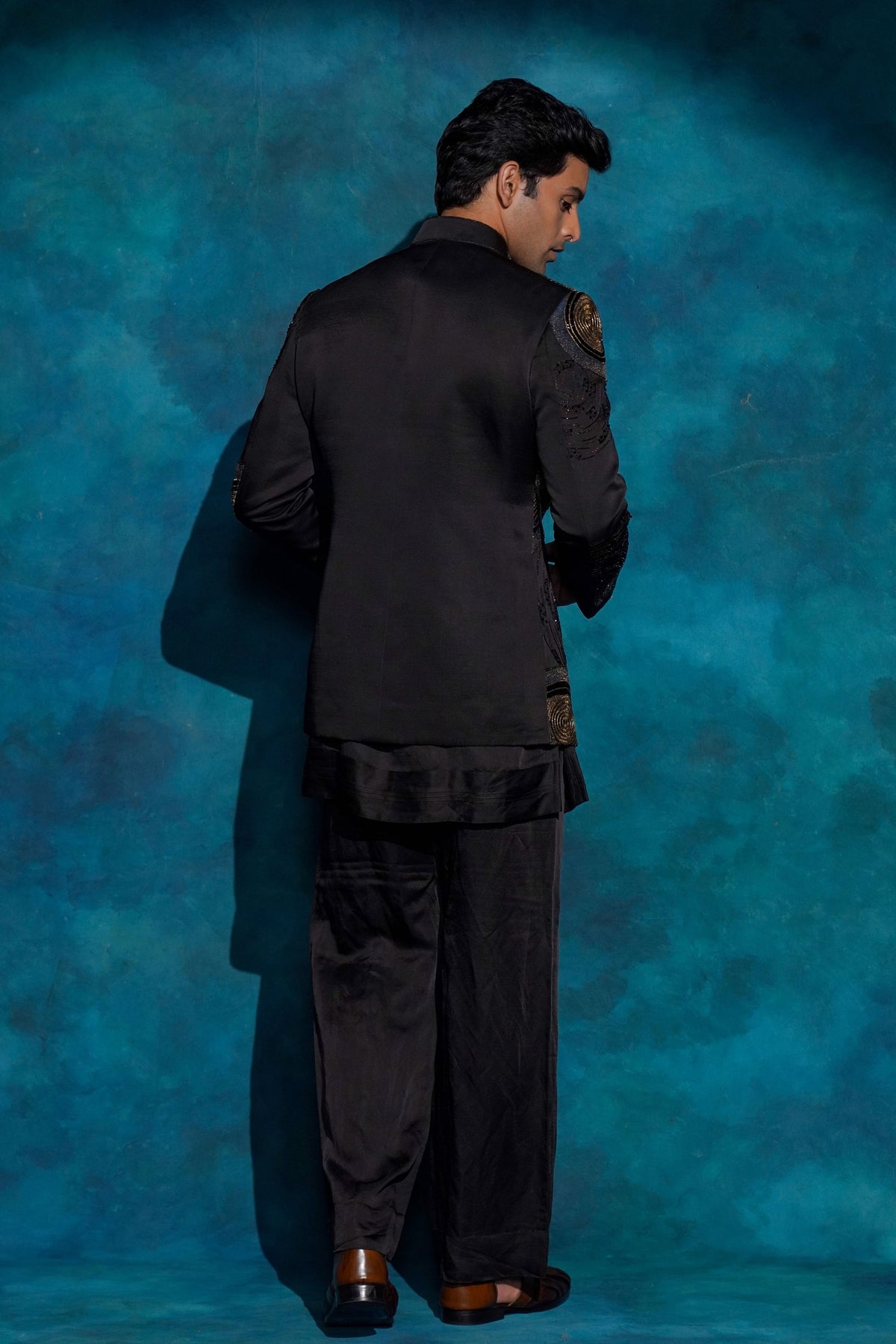 Black Bandhgala Set