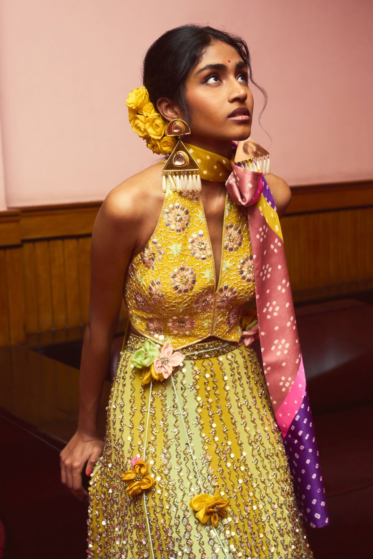 Va Voom Green Bandhani Lehenga Set