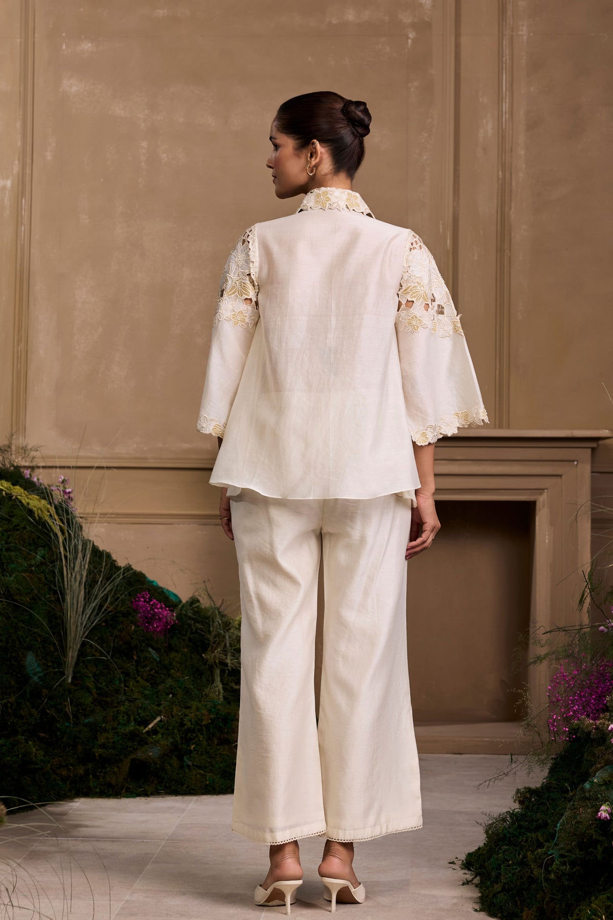 Ivory Cutwork Layered Shirt