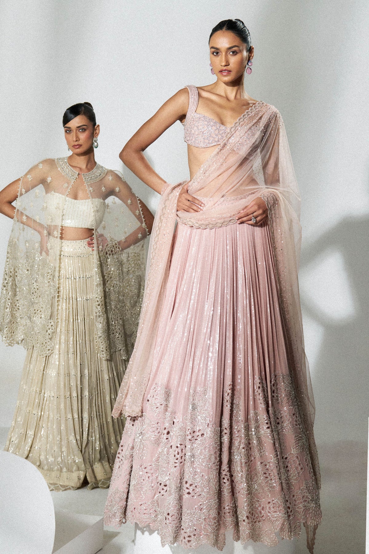 Blush Pink Cutwork Lehenga Set