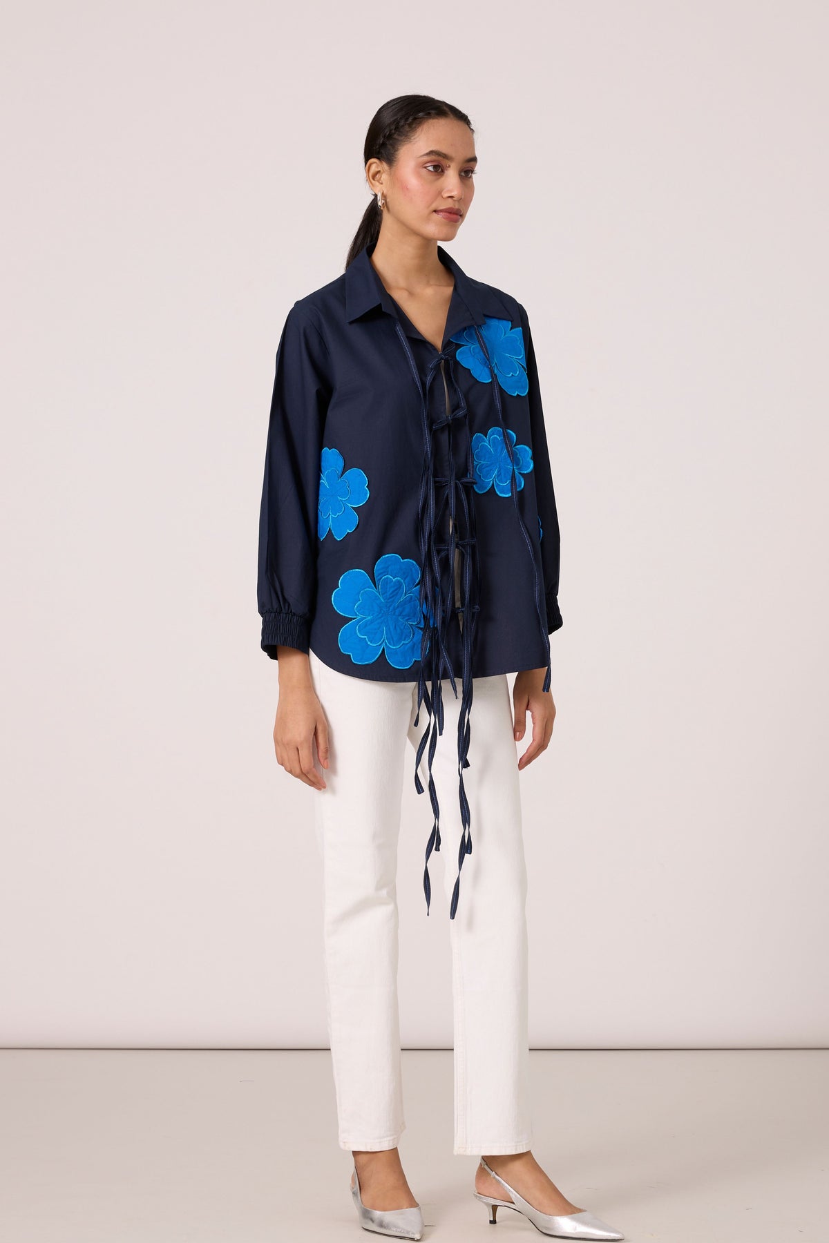 Ariel Applique Navy Blue Shirt